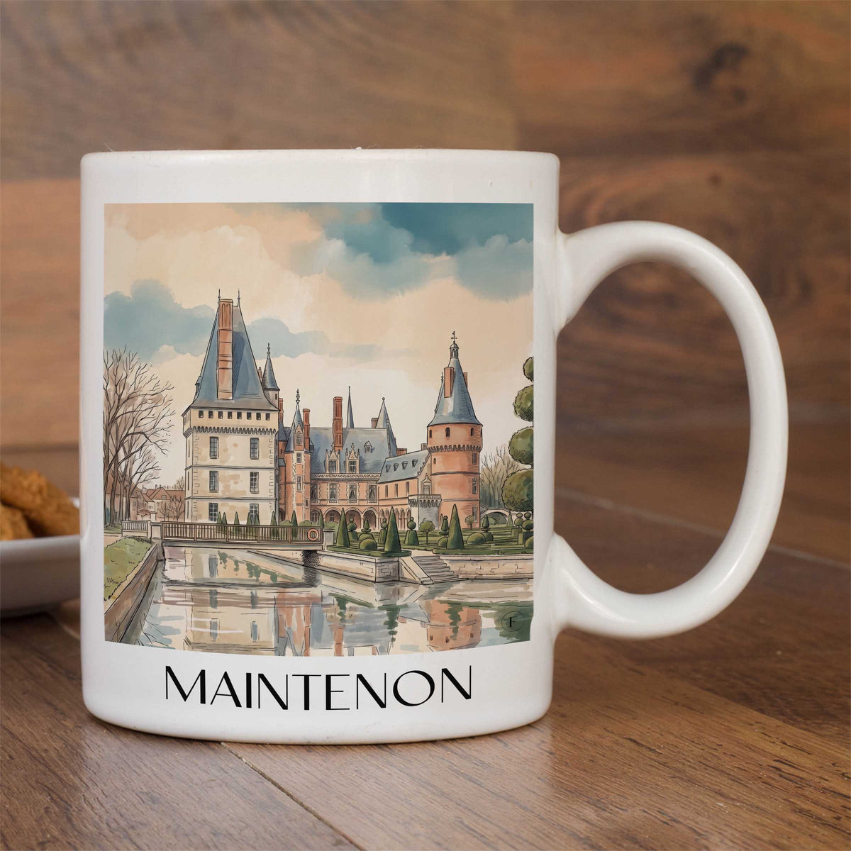 maintenon-eure-et-loir-frankreich-kaffeebecher-aquarell