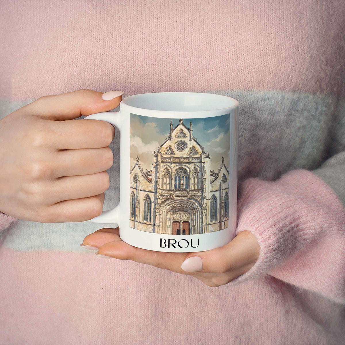 brou-eure-et-loir-frankreich-kaffeebecher-aquarell