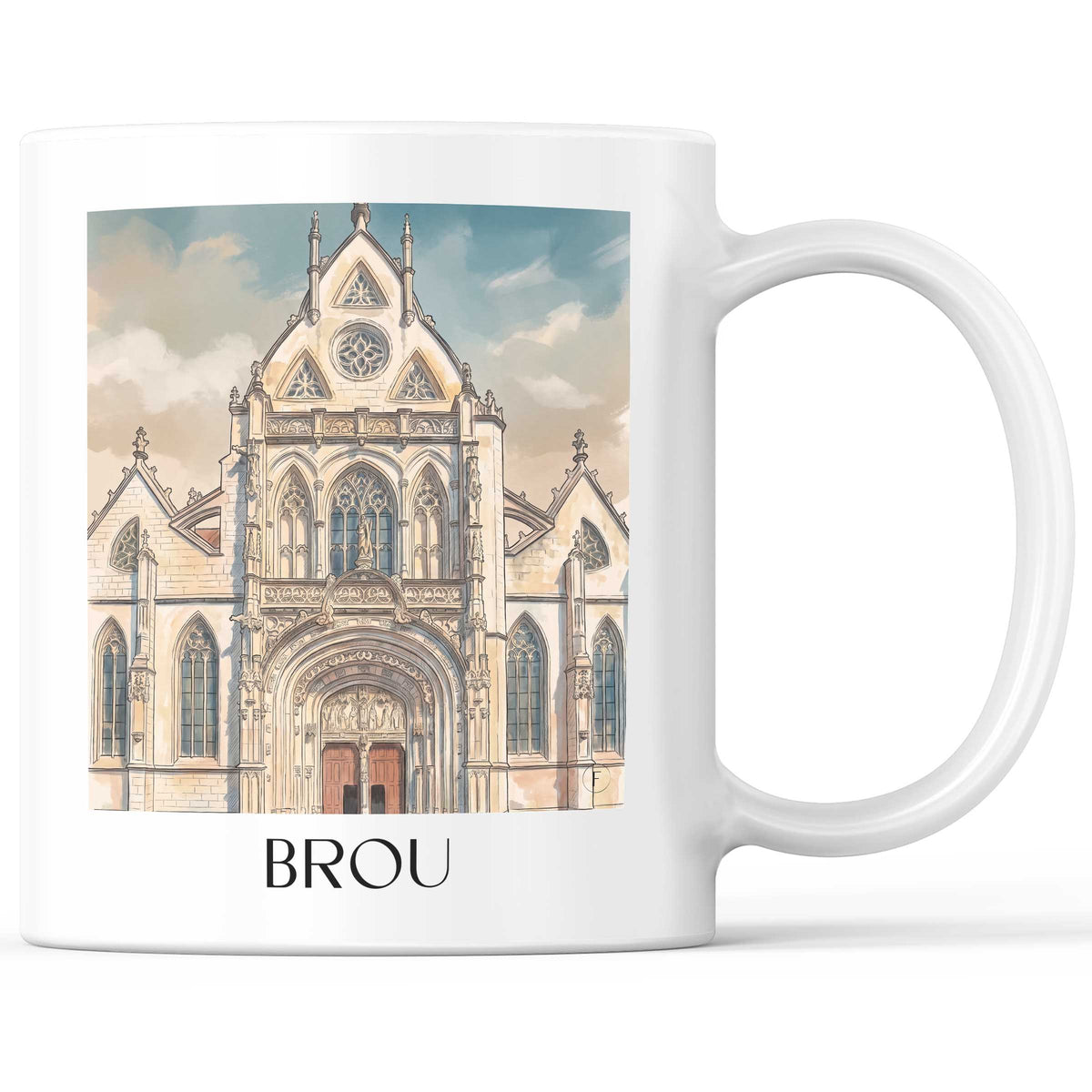 Brou Kaffeebecher - Eure-et-Loir - Frankreich Becher - Kaffeetasse im Aquarell Stil