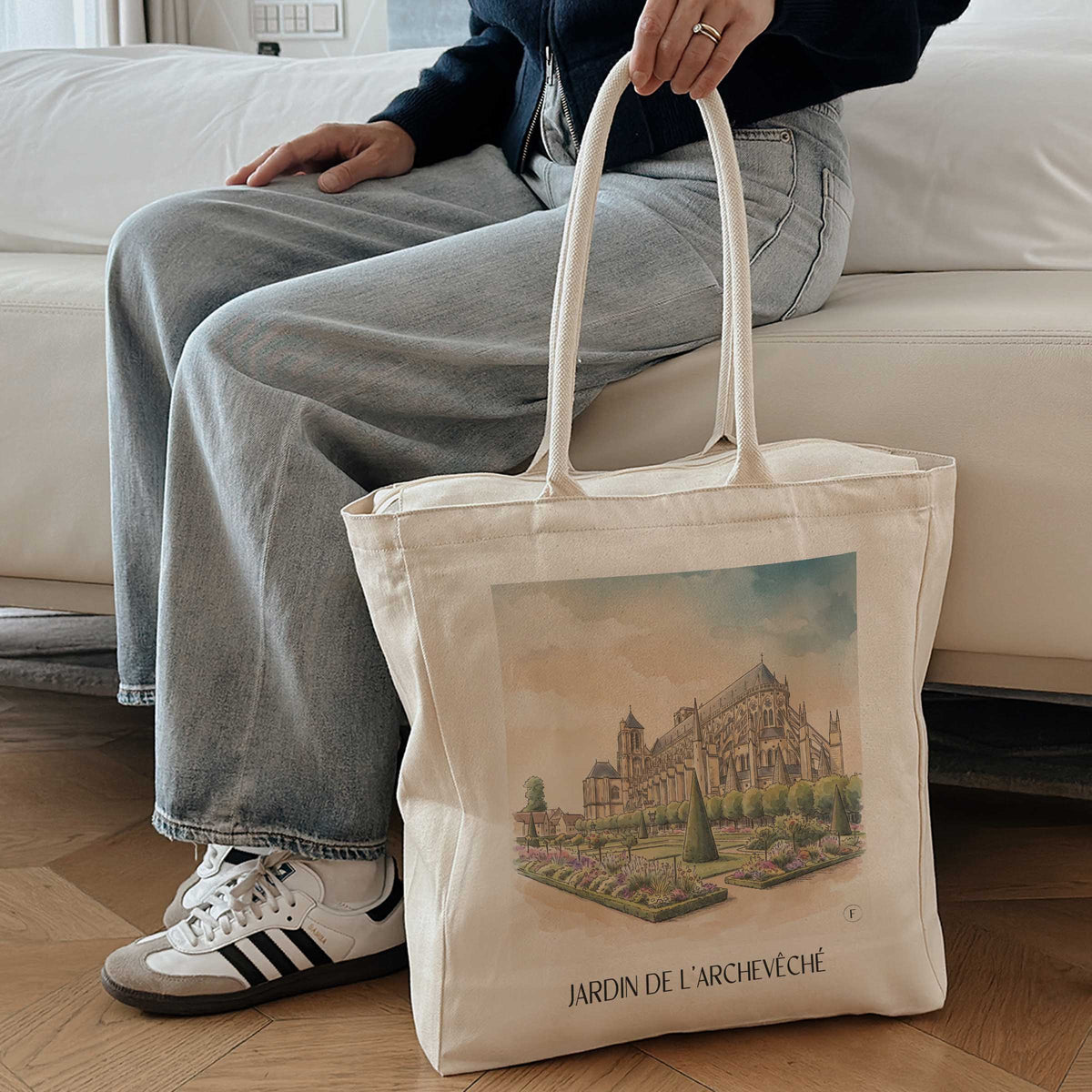 jardin-de-l'archevêché-bourges-frankreich-einkaufstasche-aquarell