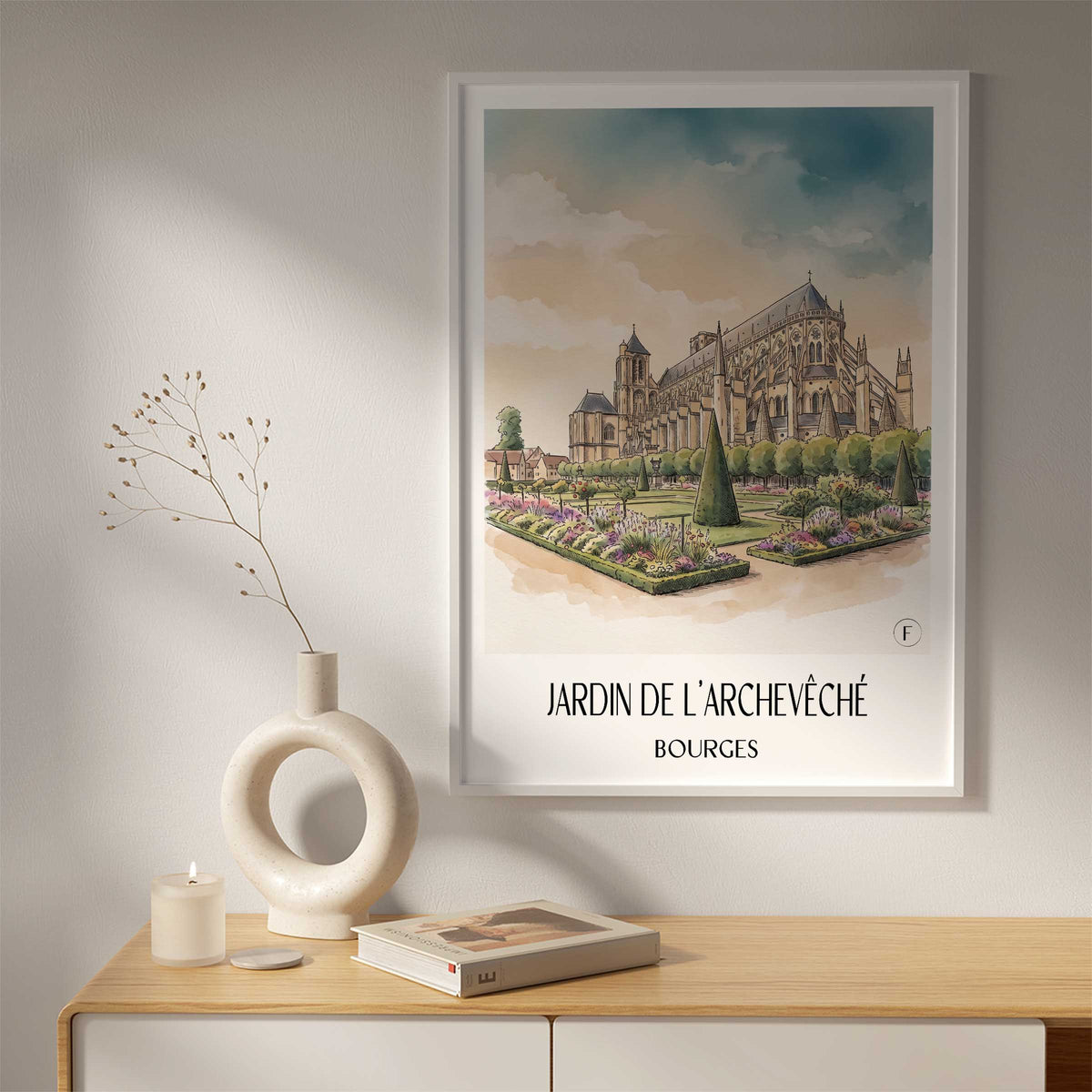 jardin-de-l'archevêché-bourges-frankreich-poster-aquarell