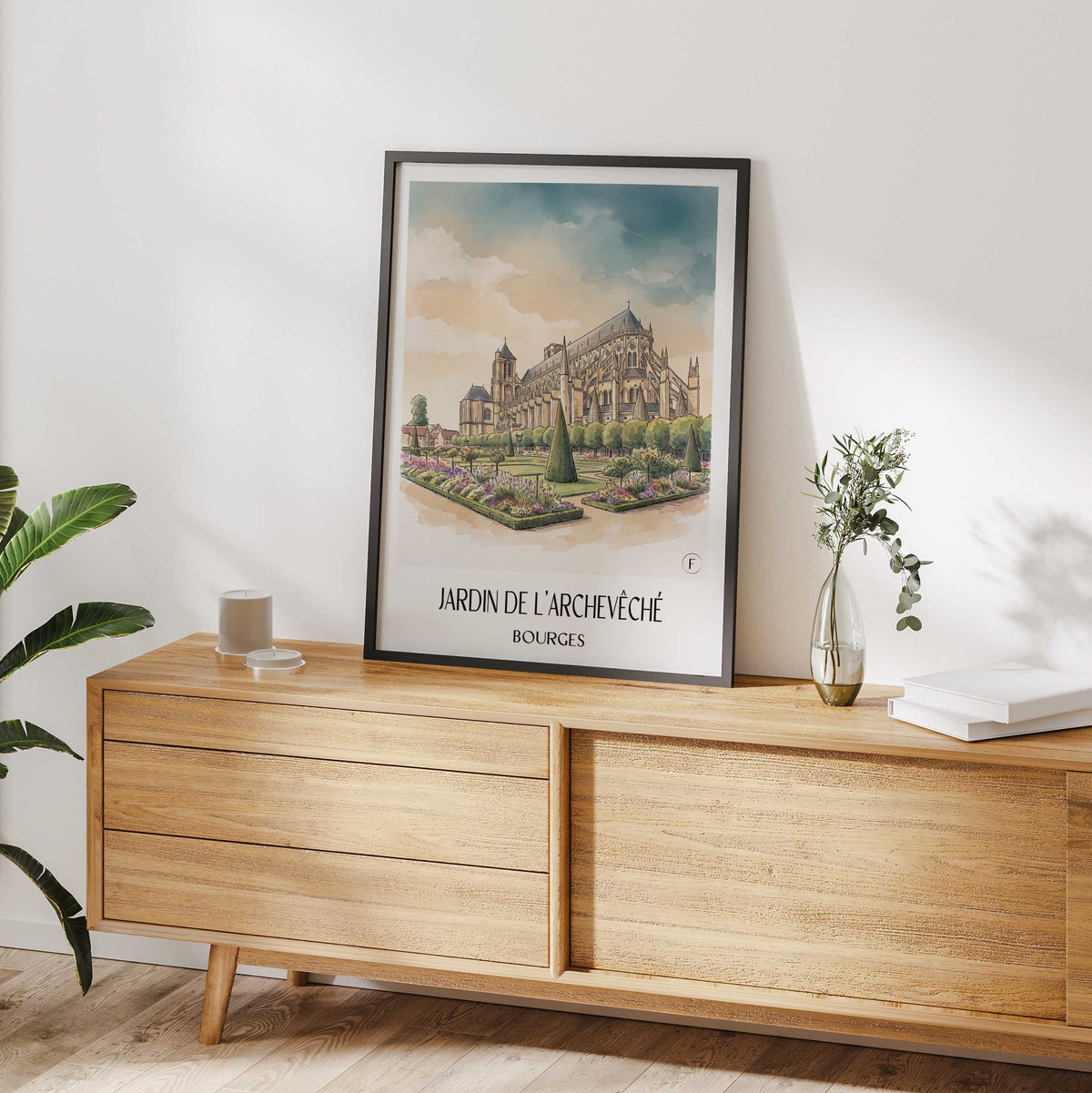 jardin-de-l'archevêché-bourges-frankreich-poster-aquarell