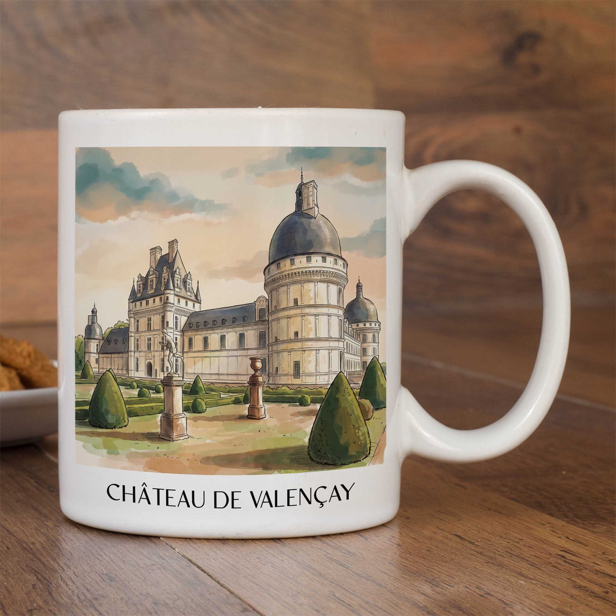 château-de-valençay-val-de-loire-frankreich-kaffeebecher-aquarell