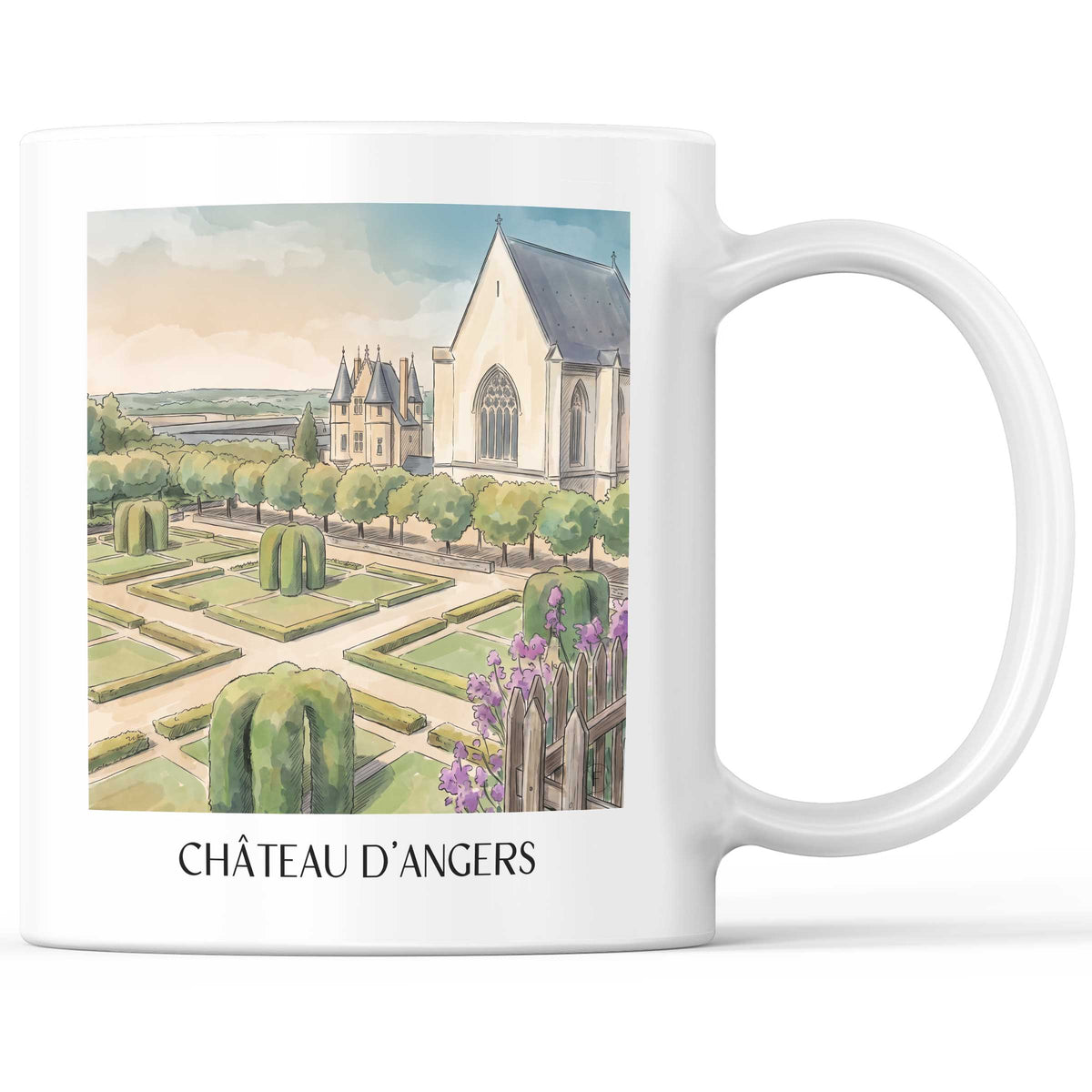 Château d'Angers Kaffeebecher - Val de Loire - Frankreich Becher - Kaffeetasse im Aquarell Stil
