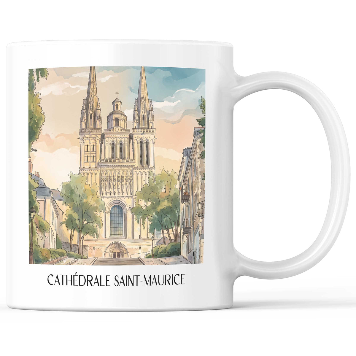Cathédrale Saint-Maurice Kaffeebecher - Angers - Frankreich Becher - Kaffeetasse im Aquarell Stil