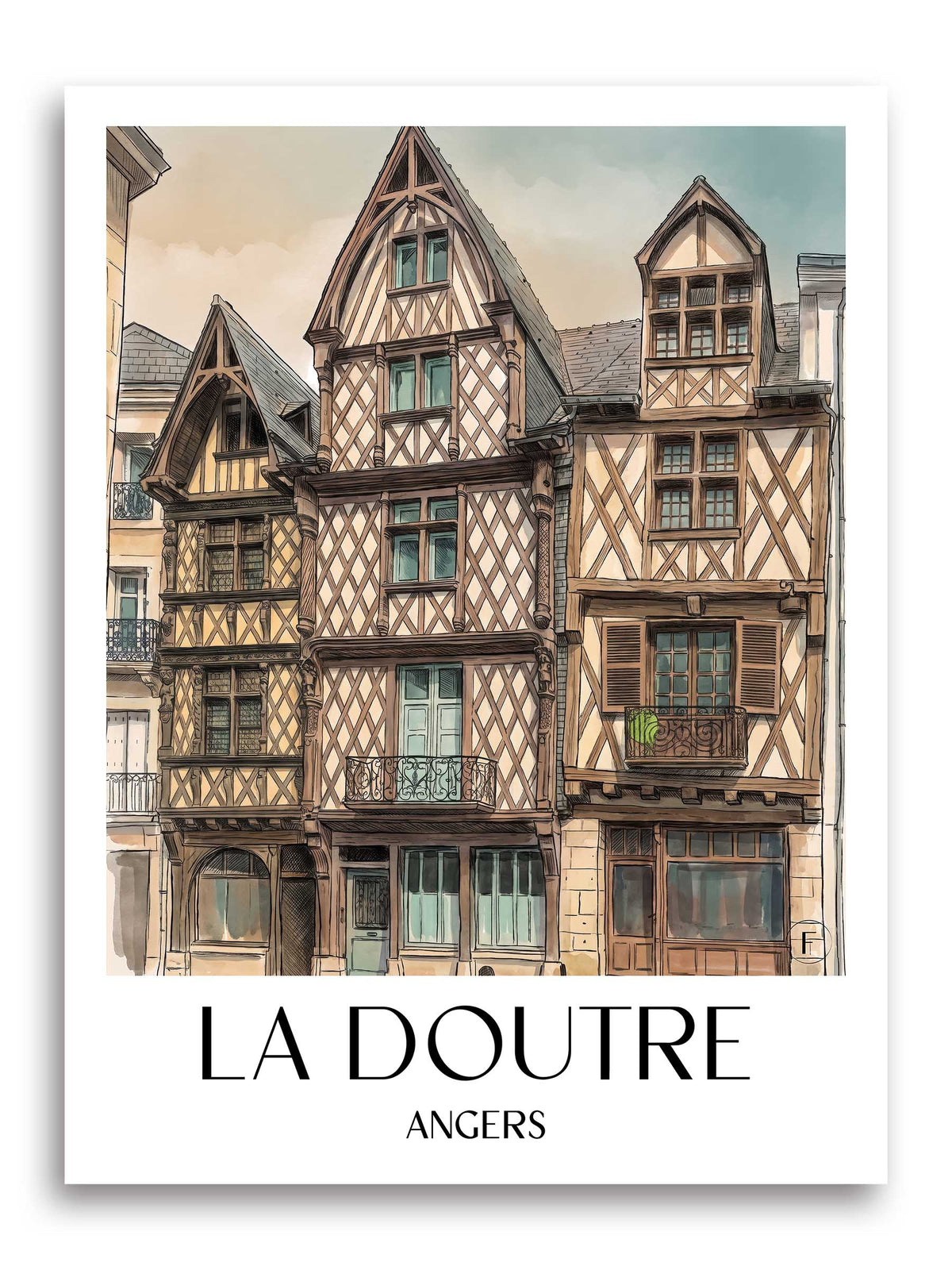 la-doutre-angers-frankreich-poster-aquarell