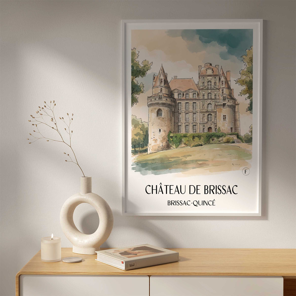 château-de-brissac-brissac-quincé-frankreich-poster-aquarell
