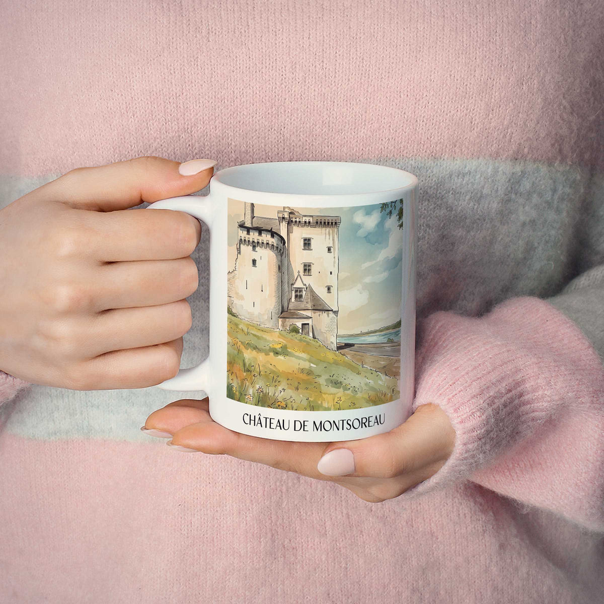 château-de-montsoreau-val-de-loire-frankreich-kaffeebecher-aquarell