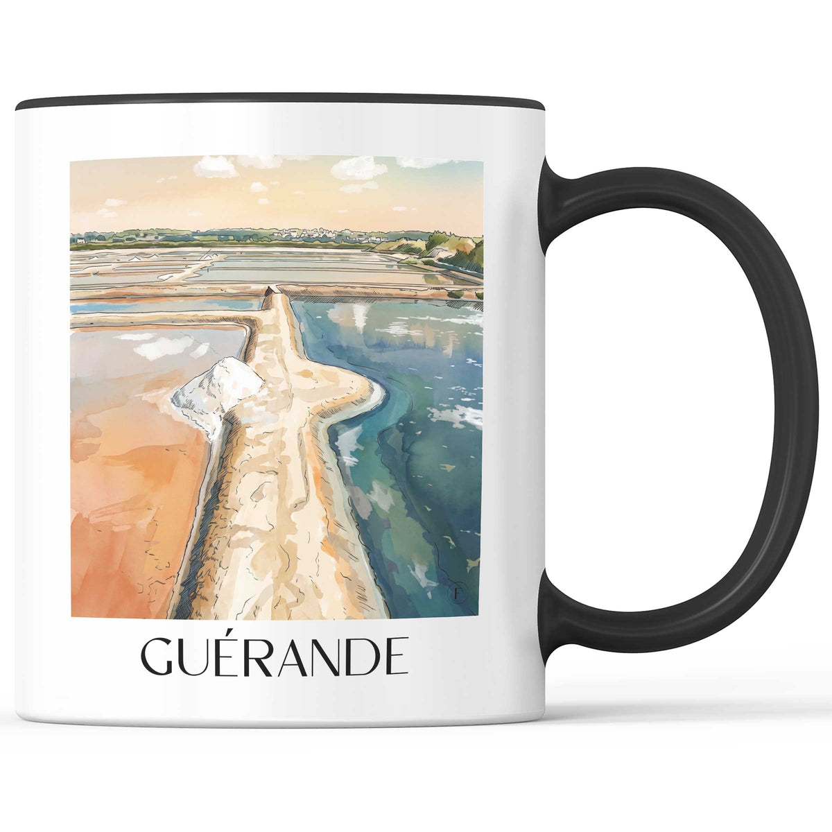 guérande-presqu'île-guérandaise-frankreich-kaffeebecher-aquarell