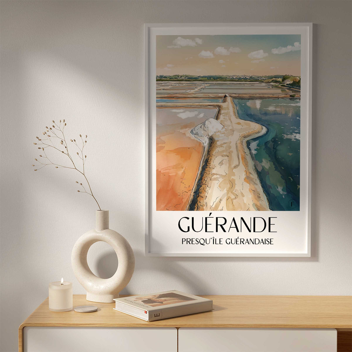 guérande-presqu'île-guérandaise-frankreich-poster-aquarell