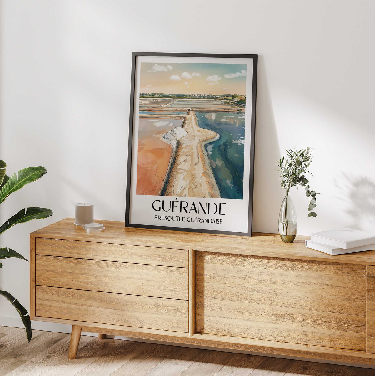 guérande-presqu'île-guérandaise-frankreich-poster-aquarell