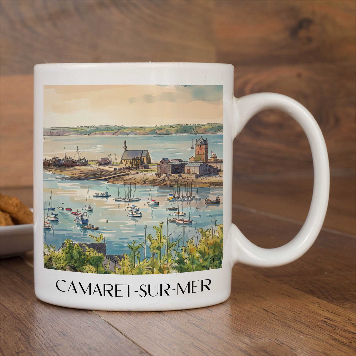camaret-sur-mer-presqu'île-de-crozon-frankreich-kaffeebecher-aquarell