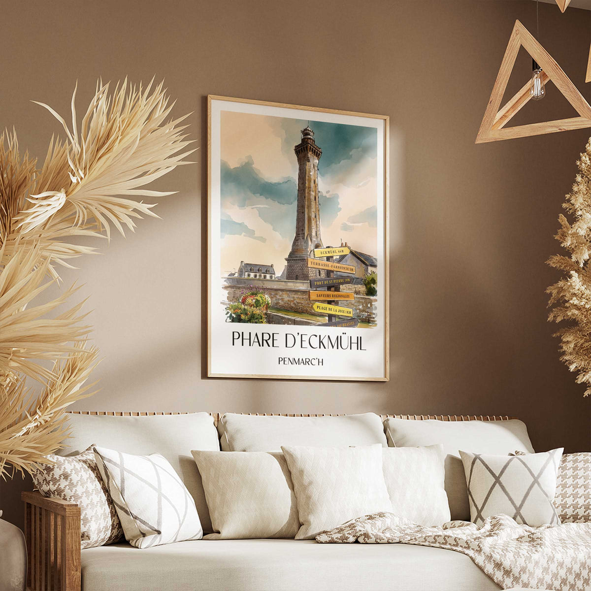 phare-d'eckmühl-penmarc'h-frankreich-poster-aquarell