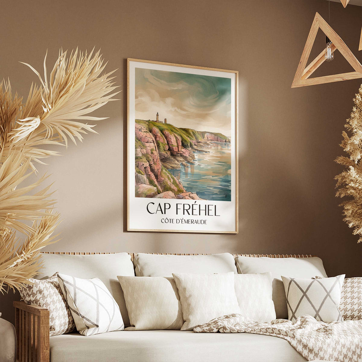cap-fréhel-côte-d'émeraude-frankreich-poster-aquarell