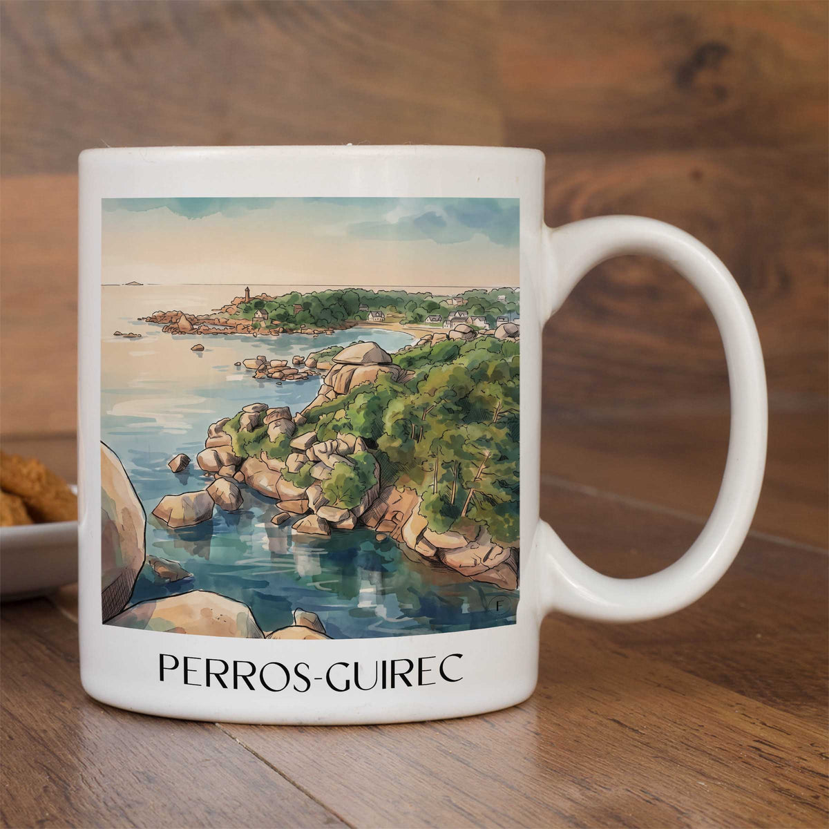 perros-guirec-côte-de-granit-rose-frankreich-kaffeebecher-aquarell