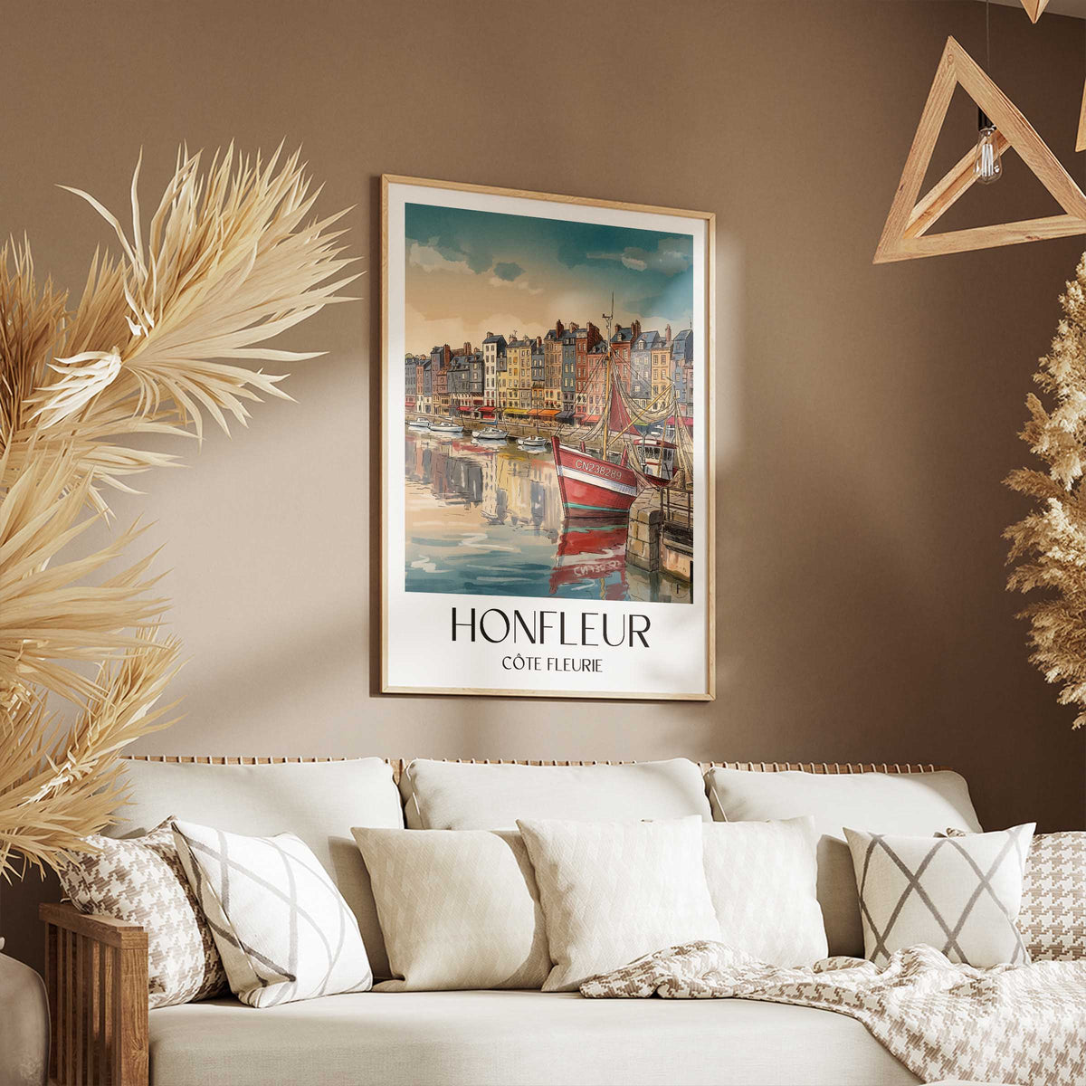 honfleur-côte-fleurie-frankreich-poster-aquarell