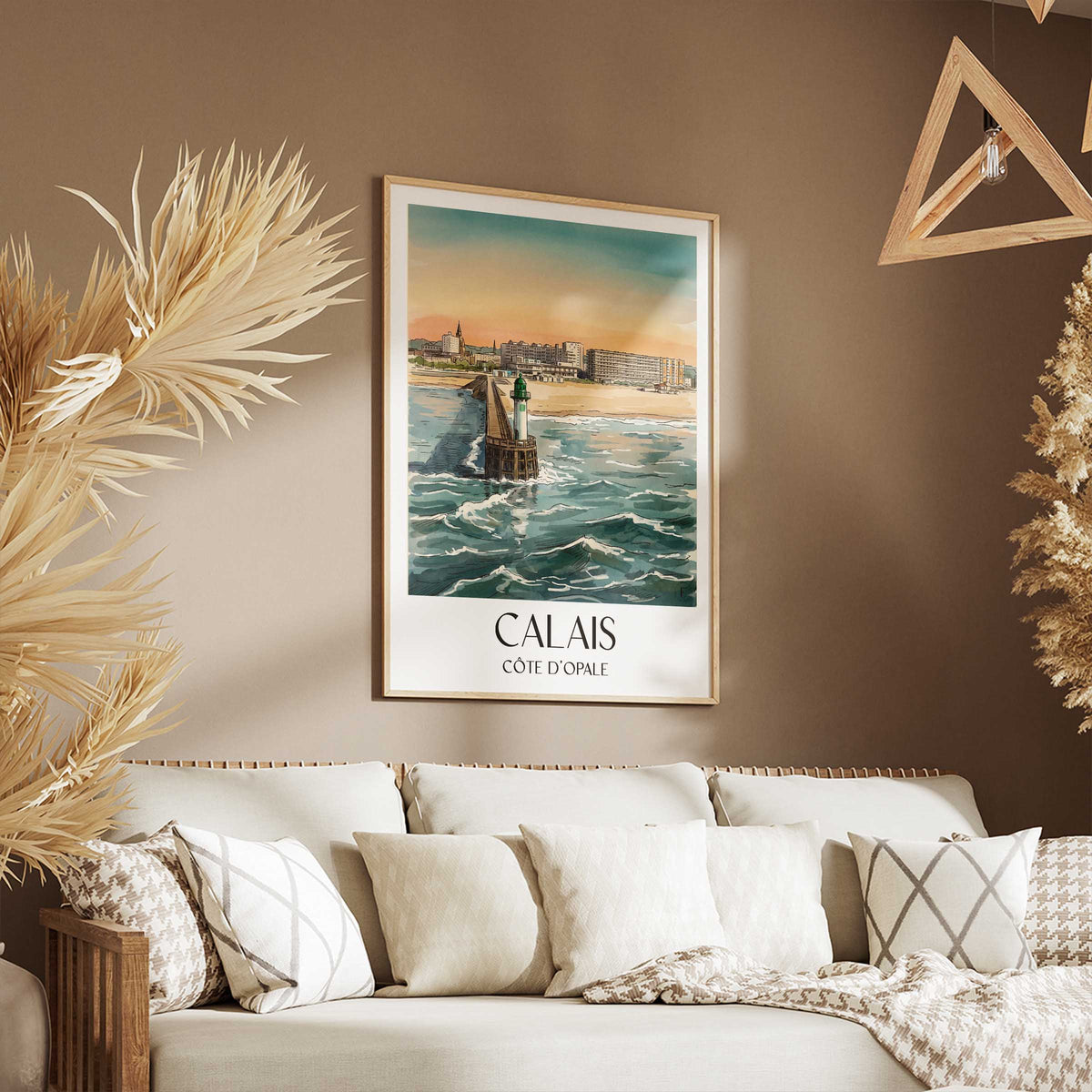 calais-côte-d'opale-frankreich-poster-aquarell