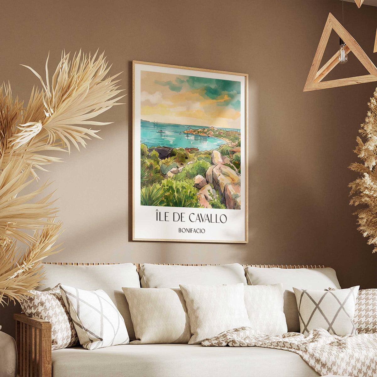île-de-cavallo-bonifacio-frankreich-poster-aquarell