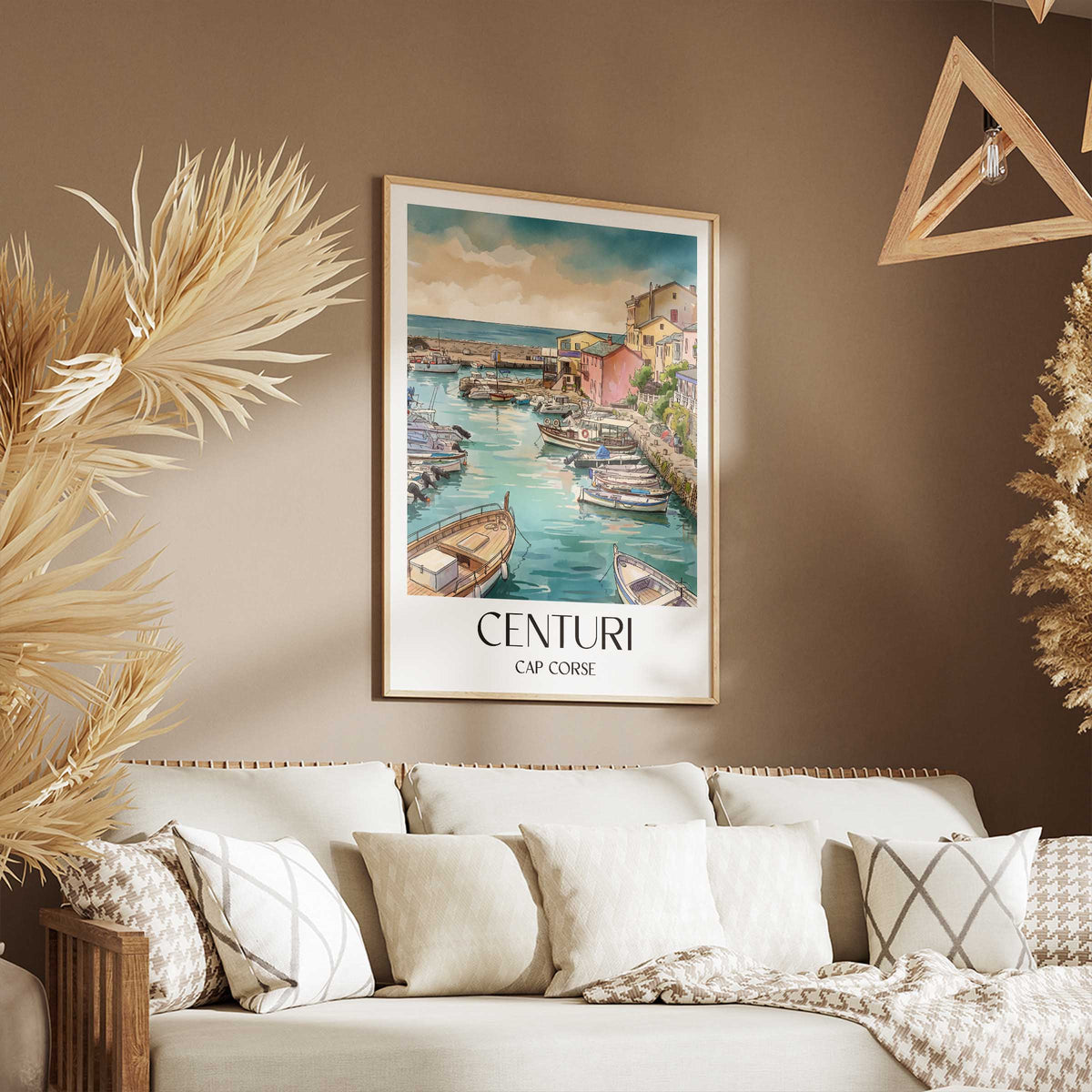 centuri-cap-corse-frankreich-poster-aquarell