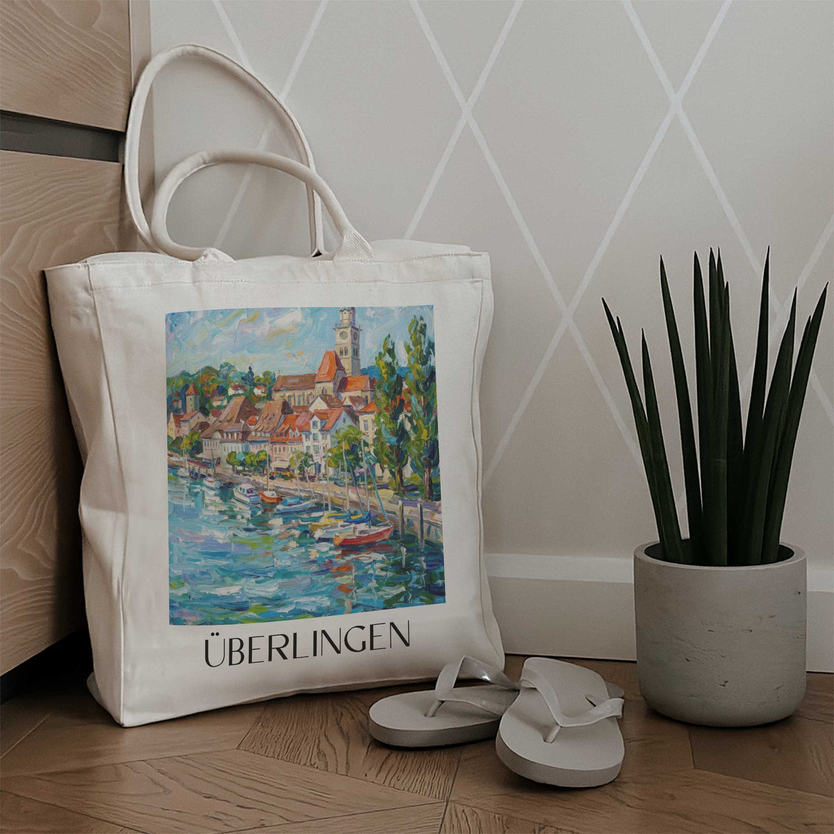 überlingen-bodensee-deutschland-einkaufstasche-oil-painting-oelgemaelde