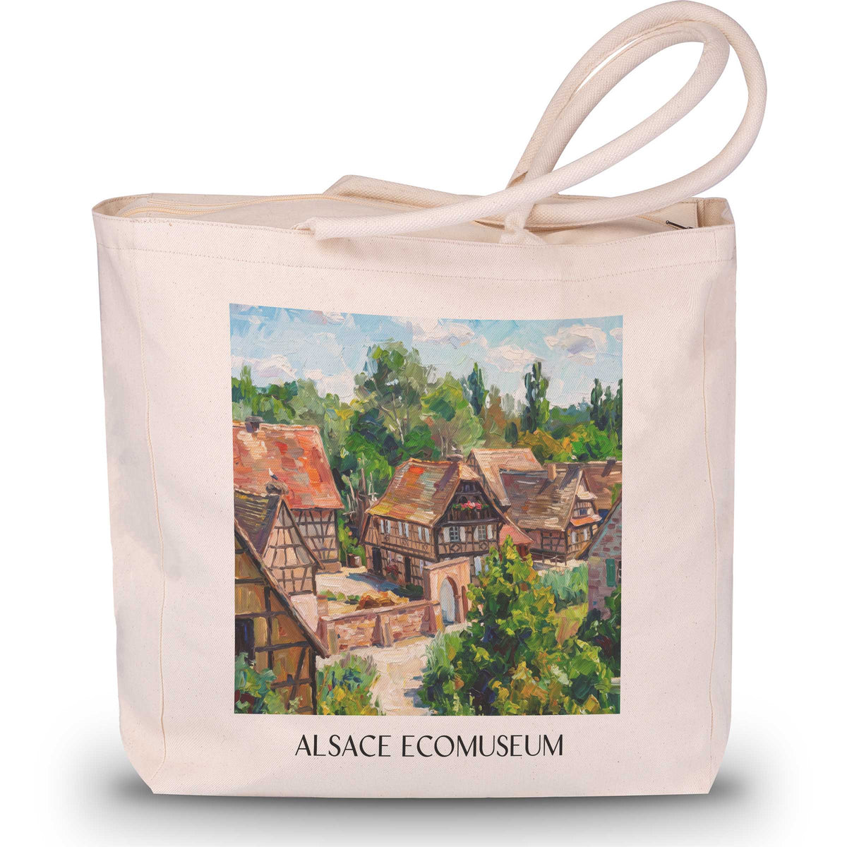 Écomusée d'Alsace Shopping Tasche - Elsass - Frankreich Tote Bag - Einkaufstasche im Ölgemälde Stil - favplace