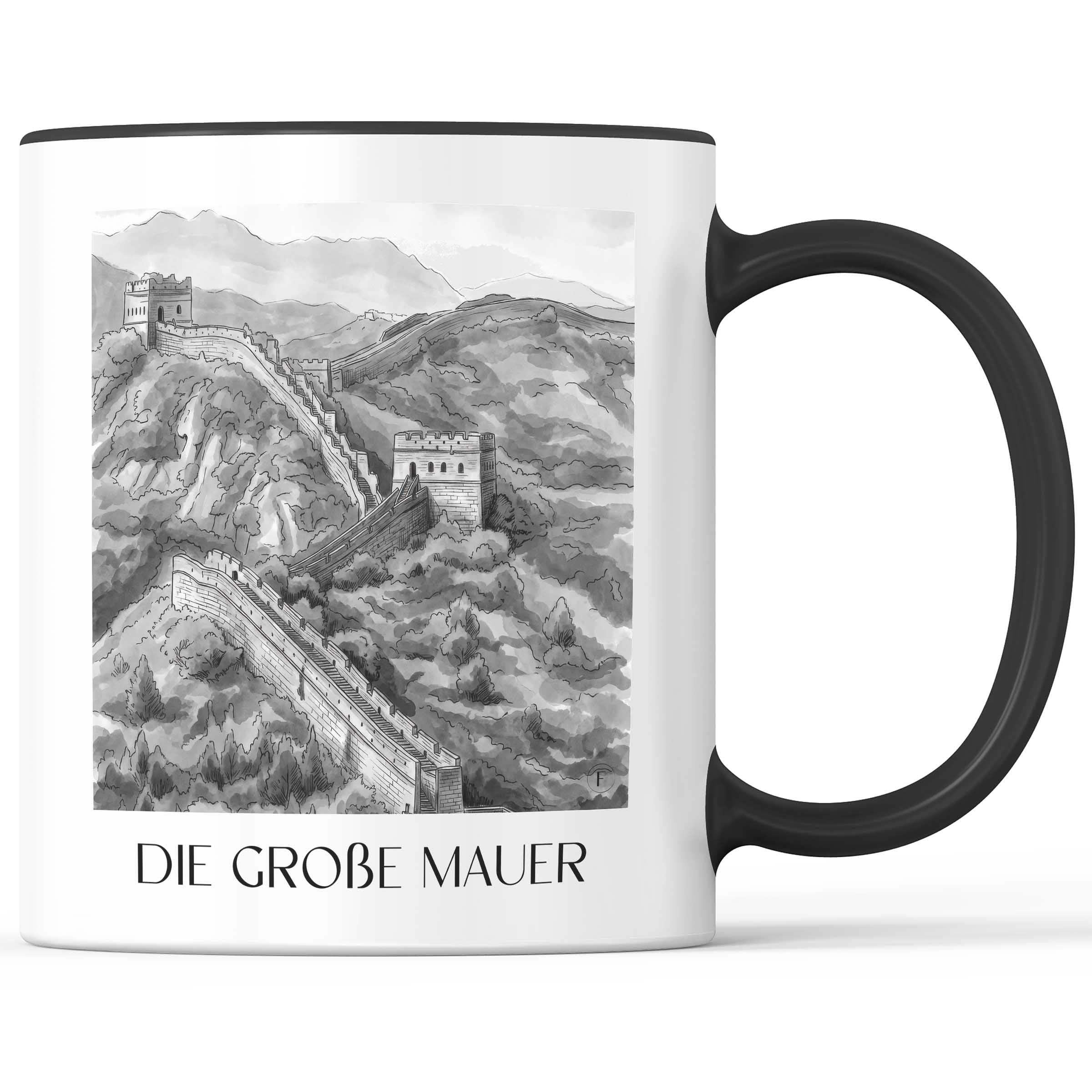 die-große-mauer-china-kaffeebecher-aquarell-schwarz-weiss
