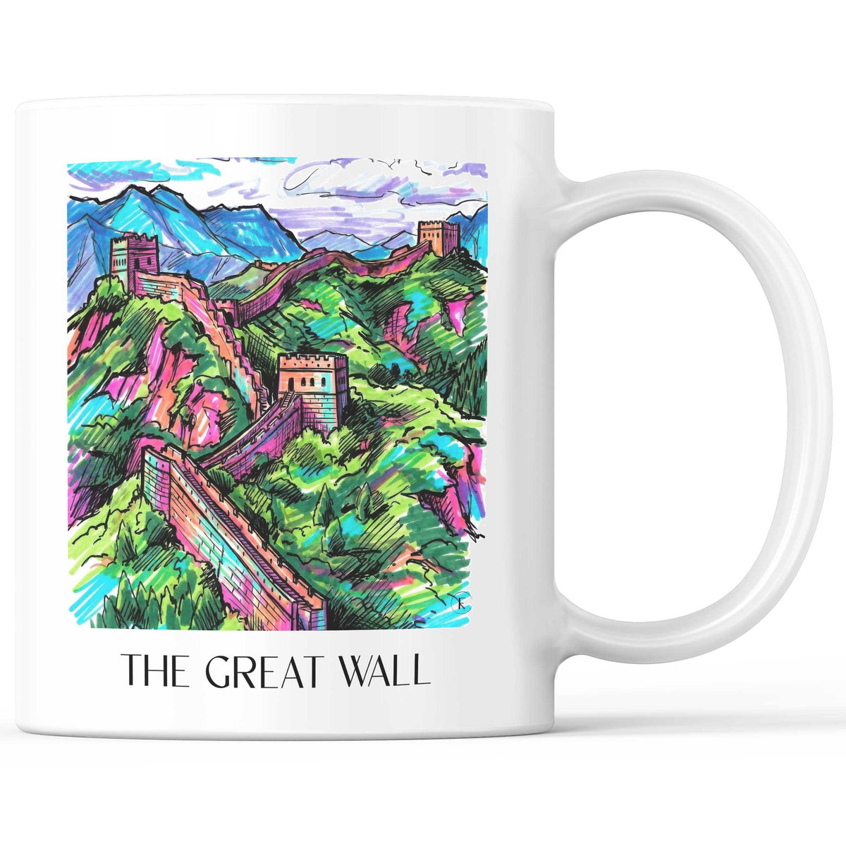 die große Mauer - China Becher - Kaffeetasse im Tag Graffiti Stil - favplace