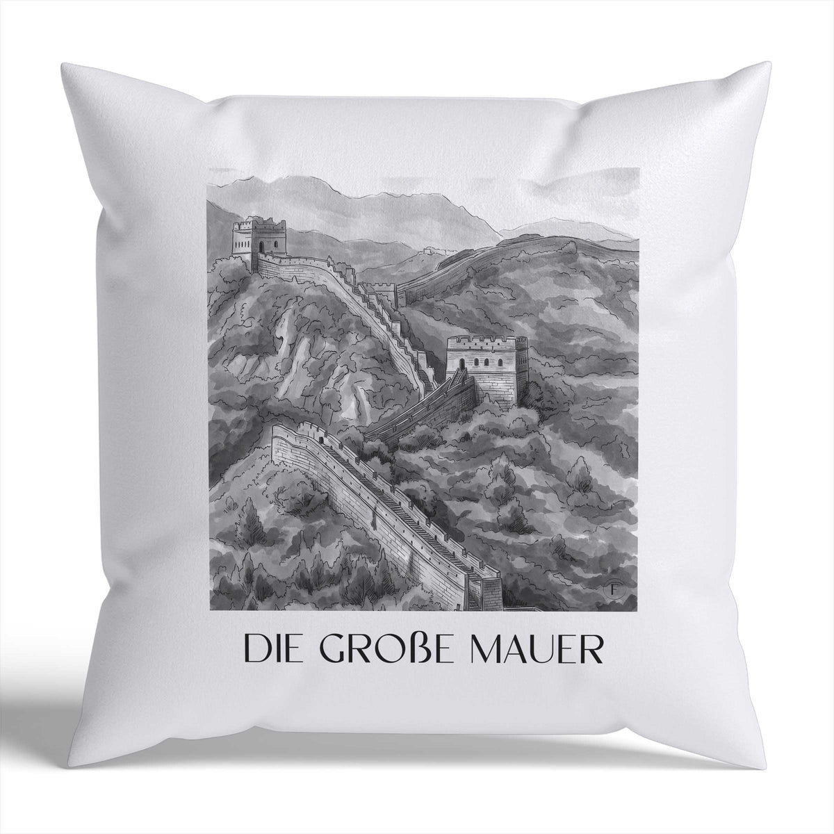 die-große-mauer-china-china-kissenbezug-aquarell-schwarz-weiss