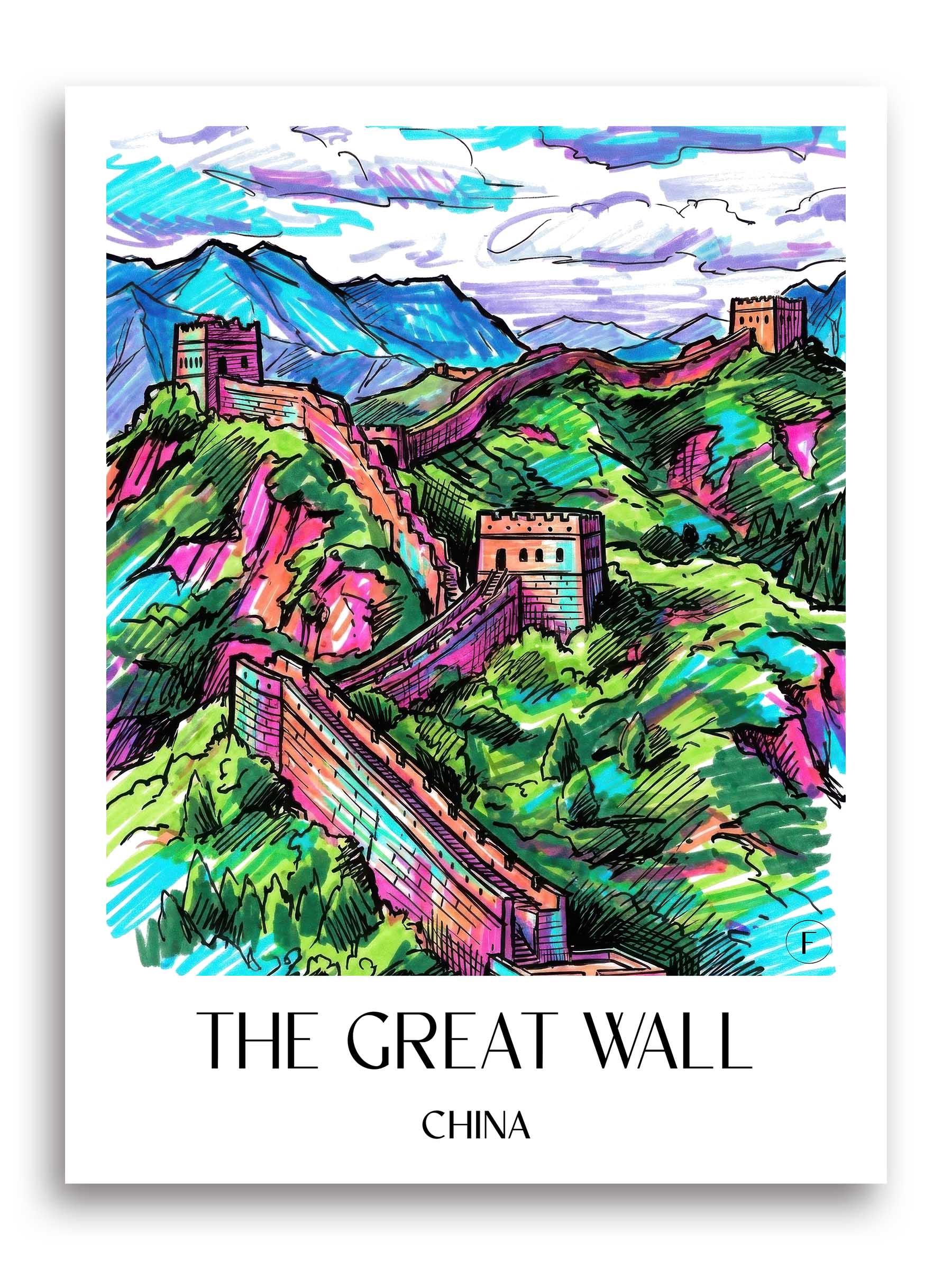 die große Mauer Poster - - China Kunstdruck - Tag Graffiti von A4 bis A1 - favplace