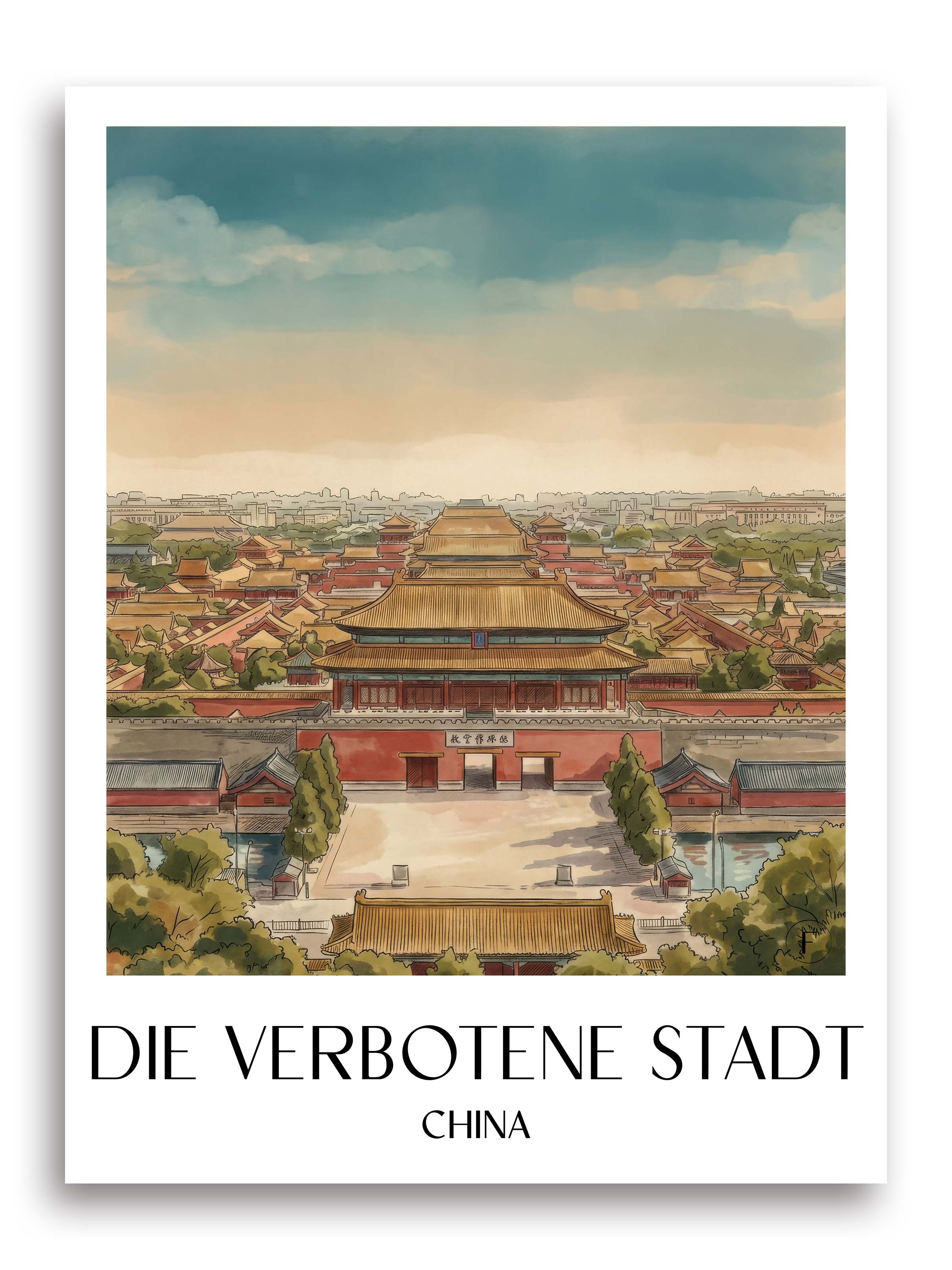 die-verbotene-stadt-china-poster-aquarell