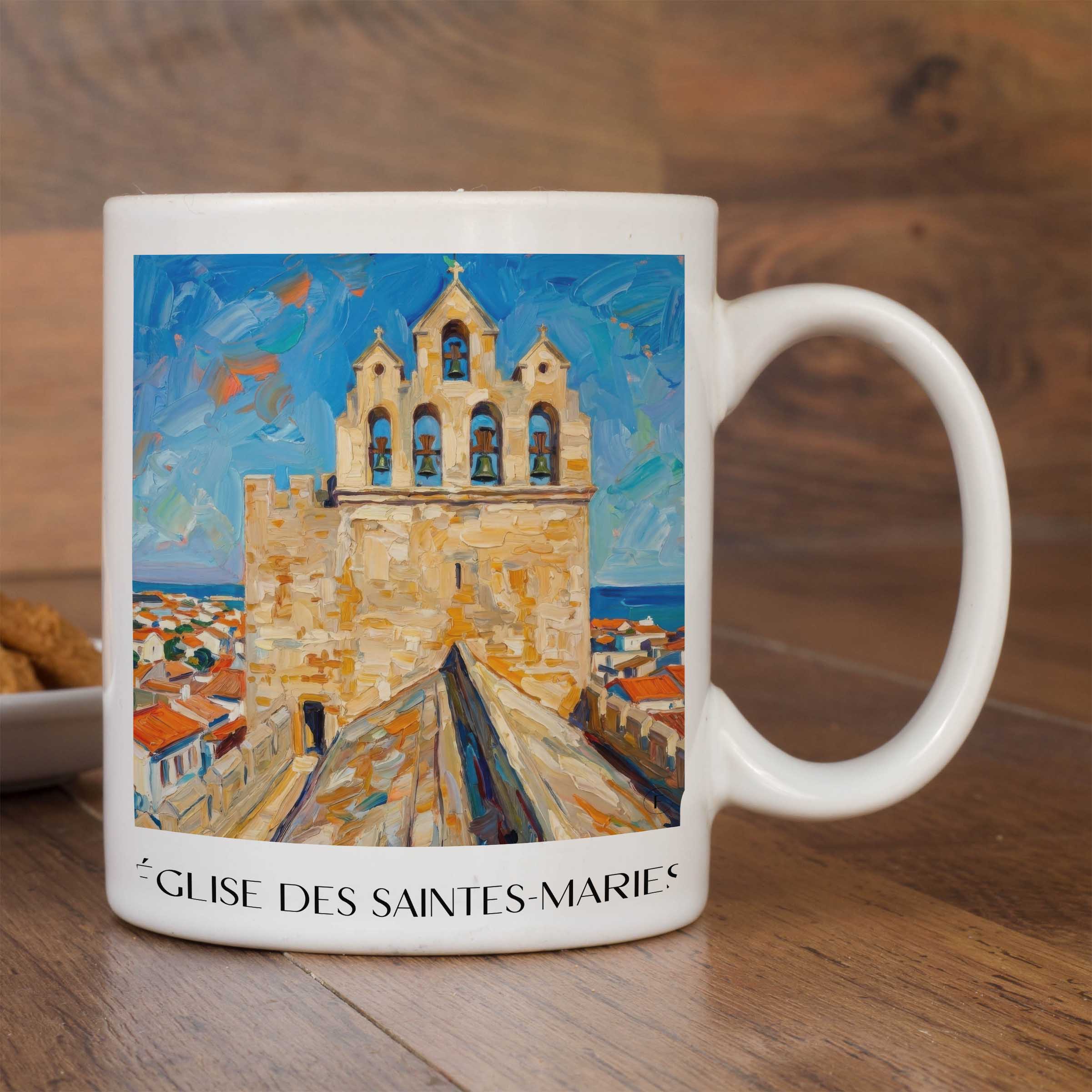 église-des-saintes-maries-saintes-maries-de-la-mer-frankreich-kaffeebecher-oil-painting-oelgemaelde