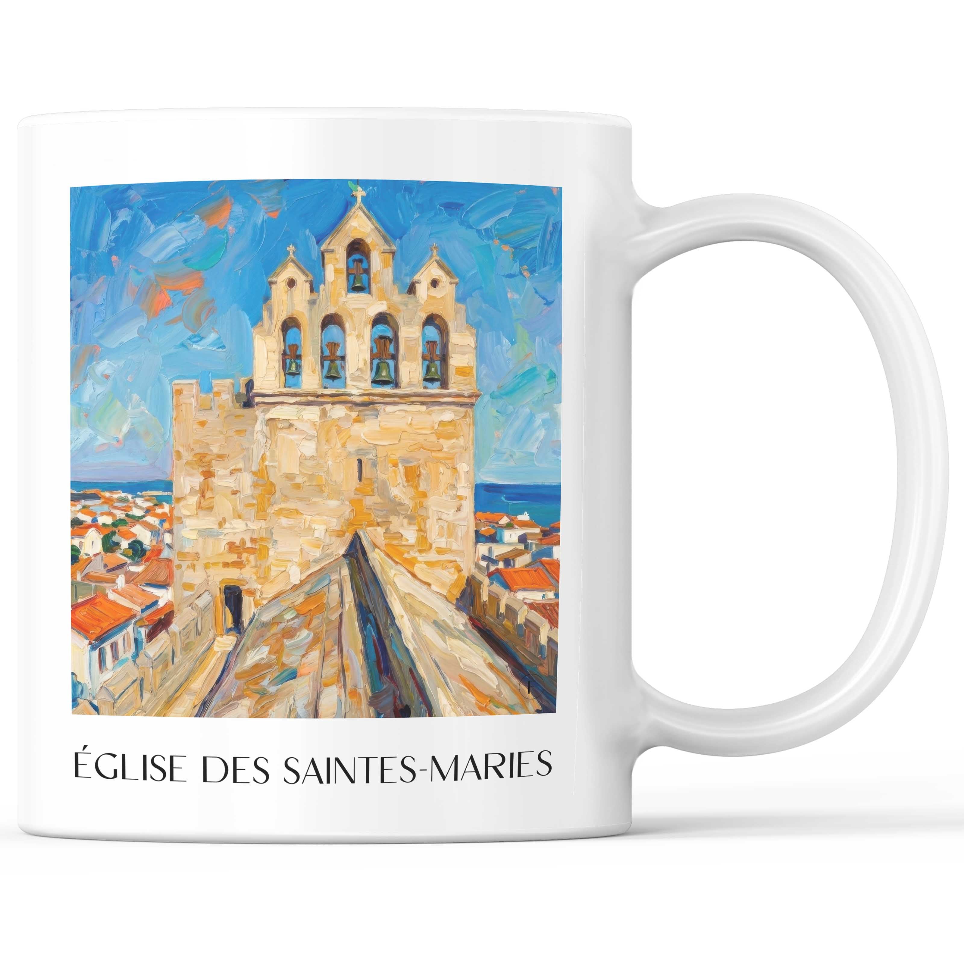 église-des-saintes-maries-saintes-maries-de-la-mer-frankreich-kaffeebecher-oil-painting-oelgemaelde