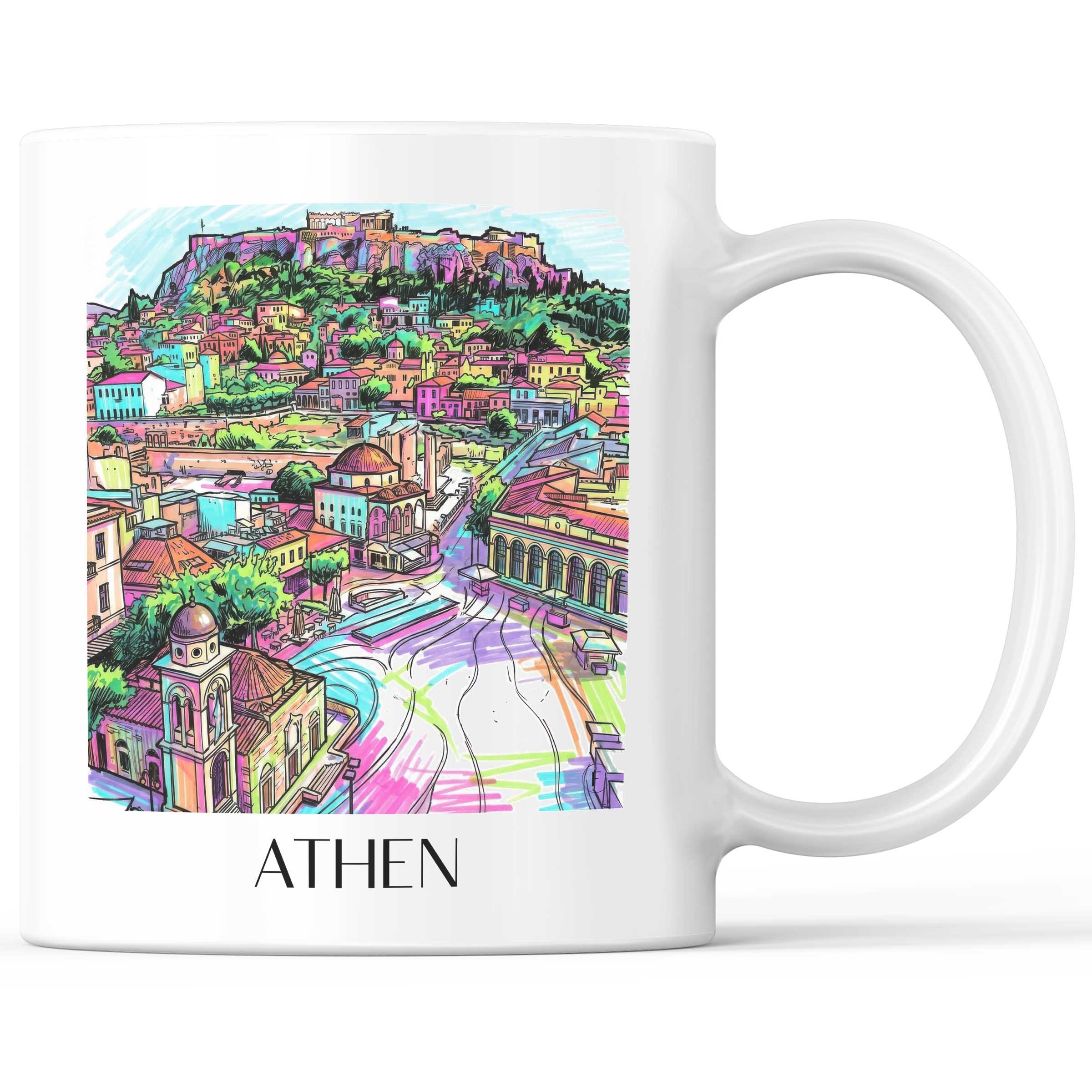 Athen - Griechenland Becher - Kaffeetasse im Tag Graffiti Stil