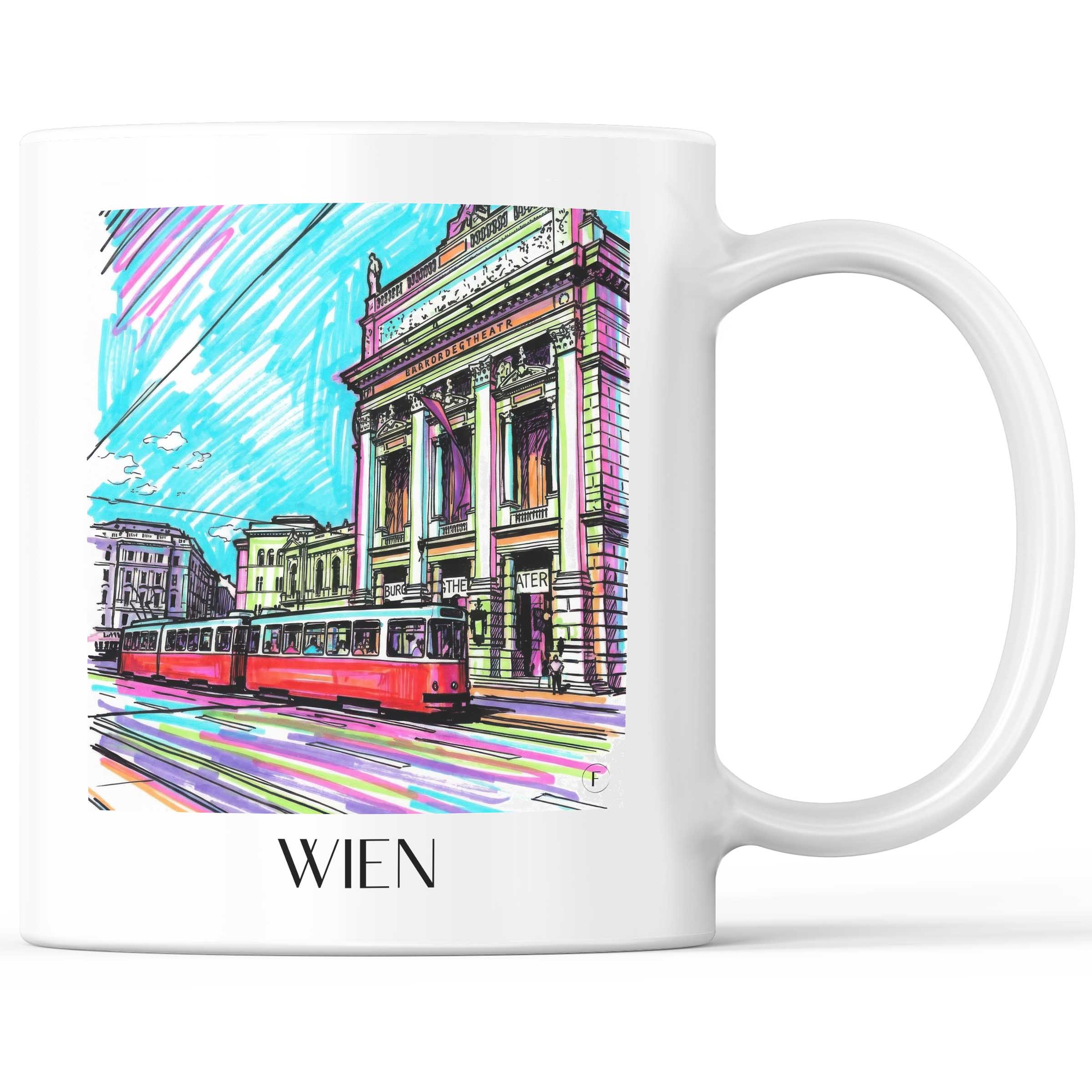 Wien - Österreich Becher - Kaffeetasse im Tag Graffiti Stil