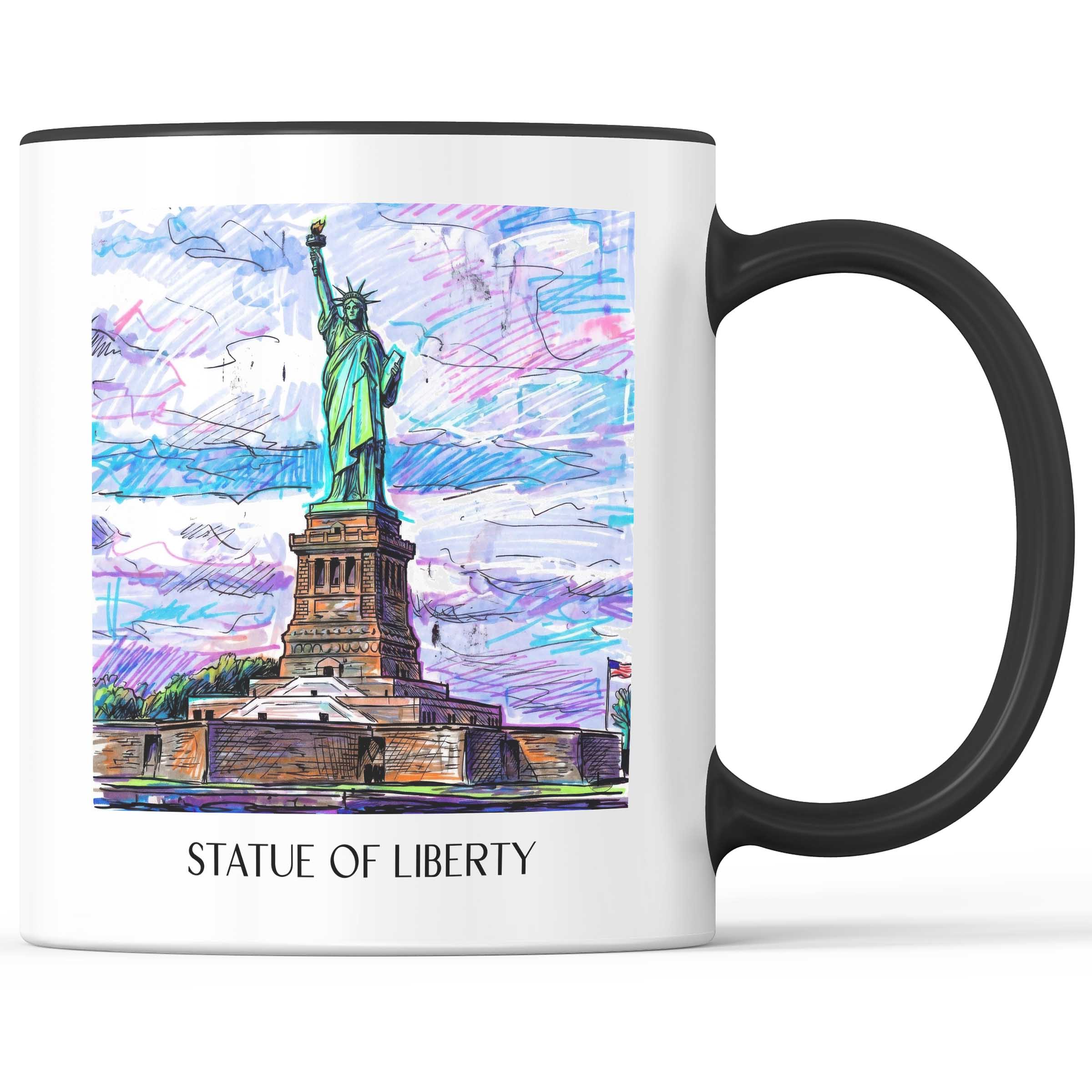 Freiheitsstatue Kaffeebecher - New York City - USA Becher - Kaffeetasse im Tag Graffiti Stil