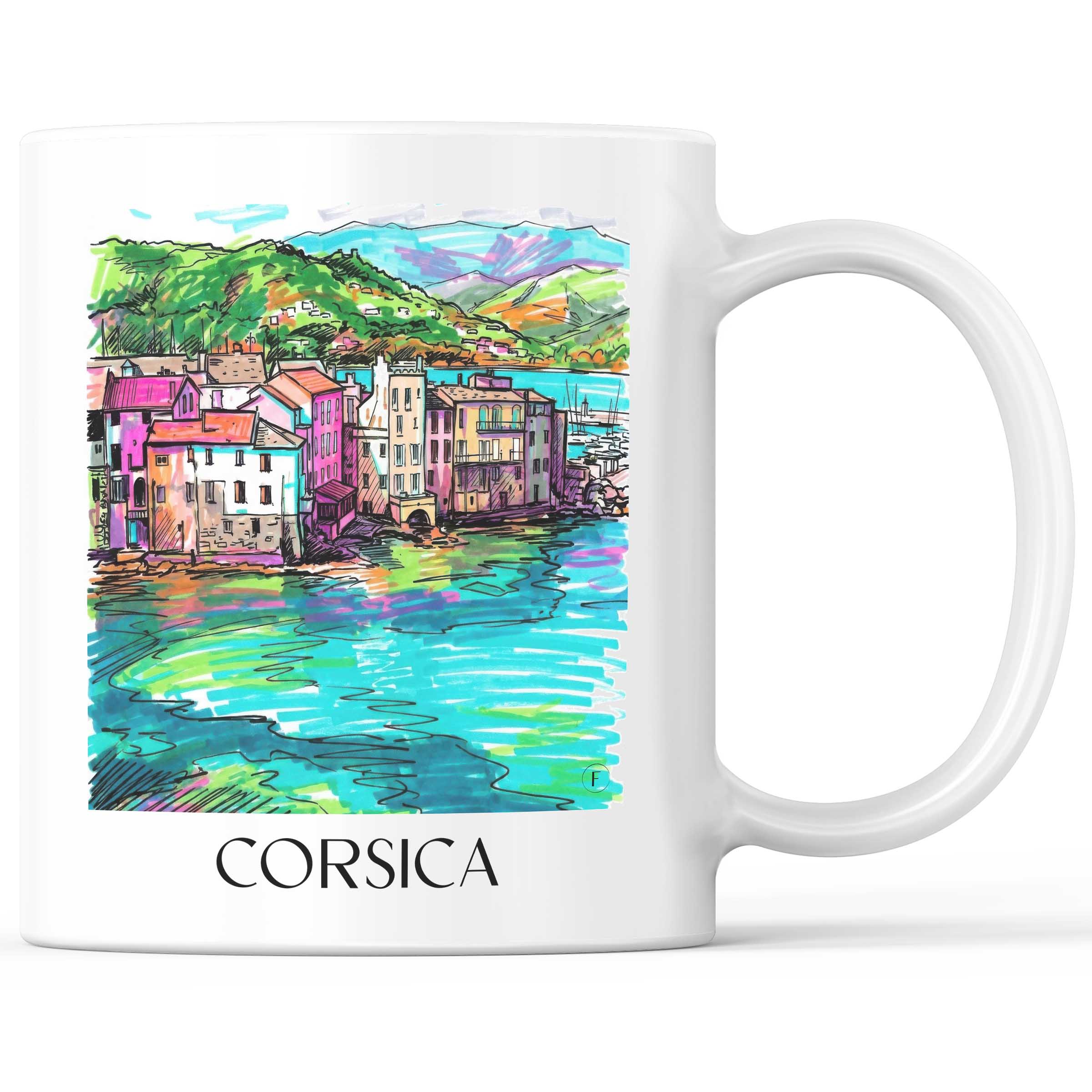 Korsika - Frankreich Becher - Kaffeetasse im Tag Graffiti Stil