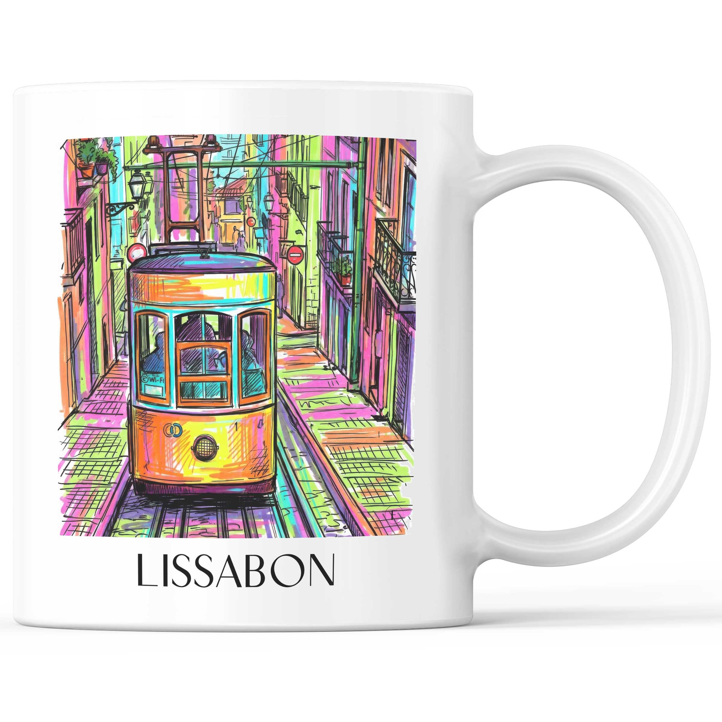 Lissabon - Portugal Becher - Kaffeetasse im Tag Graffiti Stil