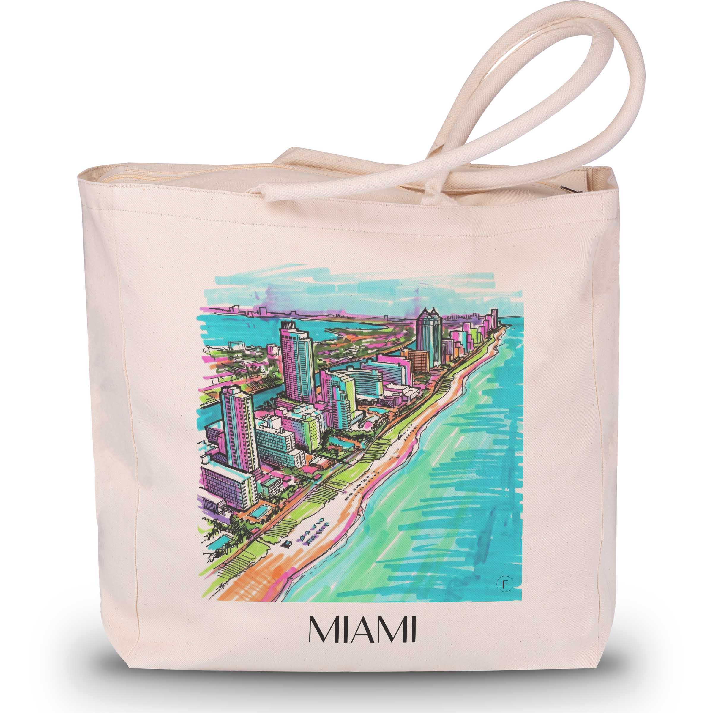 Miami - USA Tote Bag - Einkaufstasche im Tag Graffiti Stil