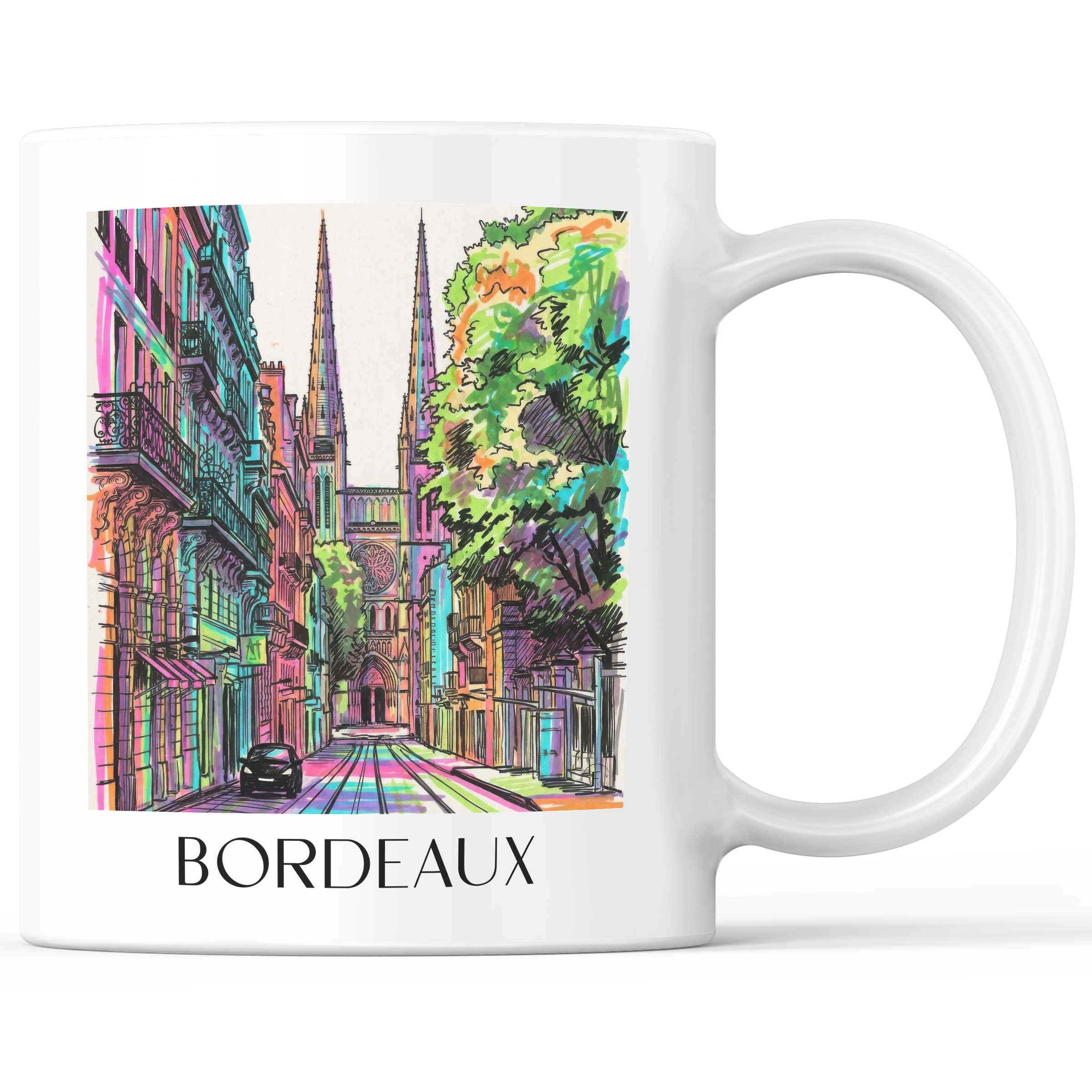 Bordeaux - Frankreich Becher - Kaffeetasse im Tag Graffiti Stil