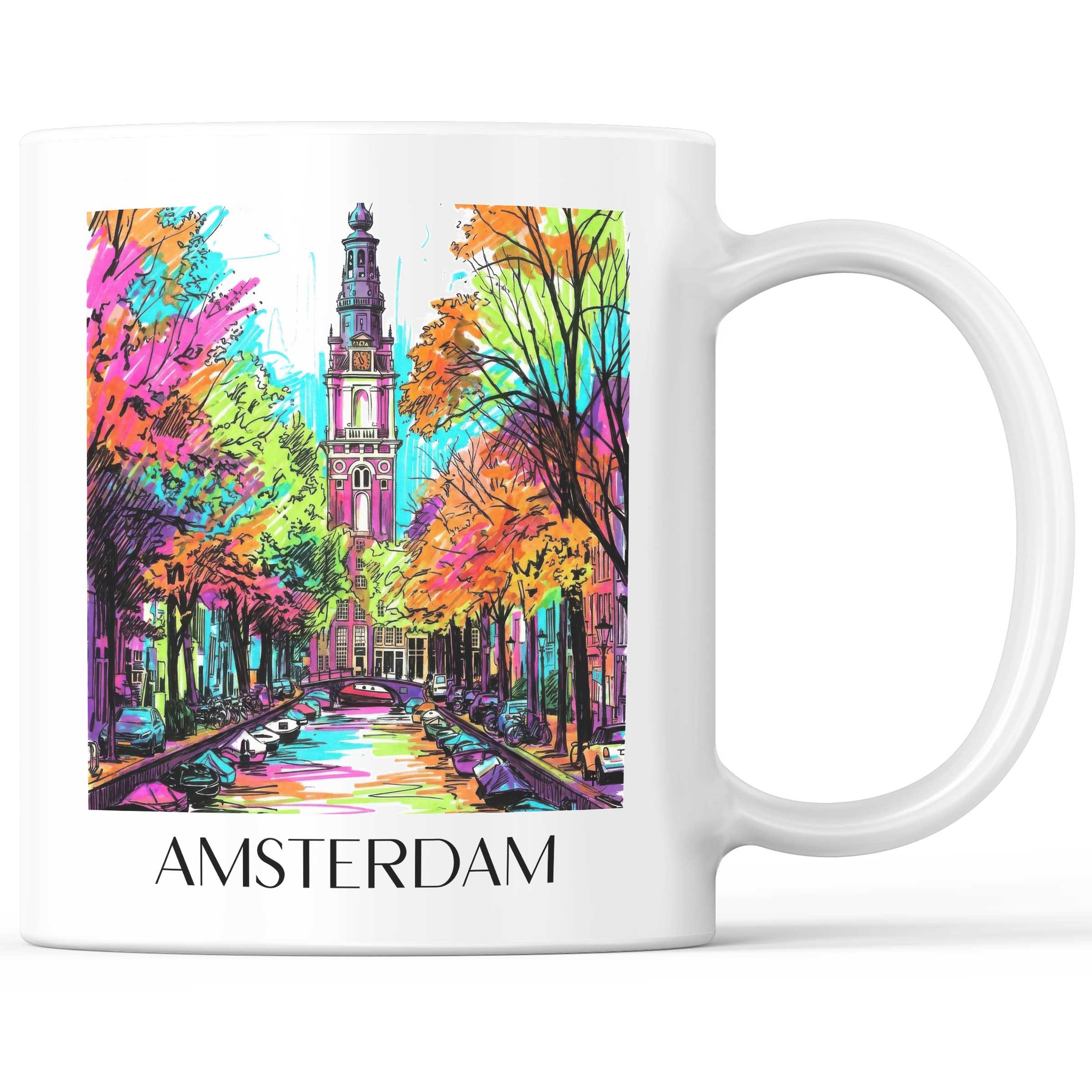 Amsterdam - Niederlande Becher - Kaffeetasse im Tag Graffiti Stil