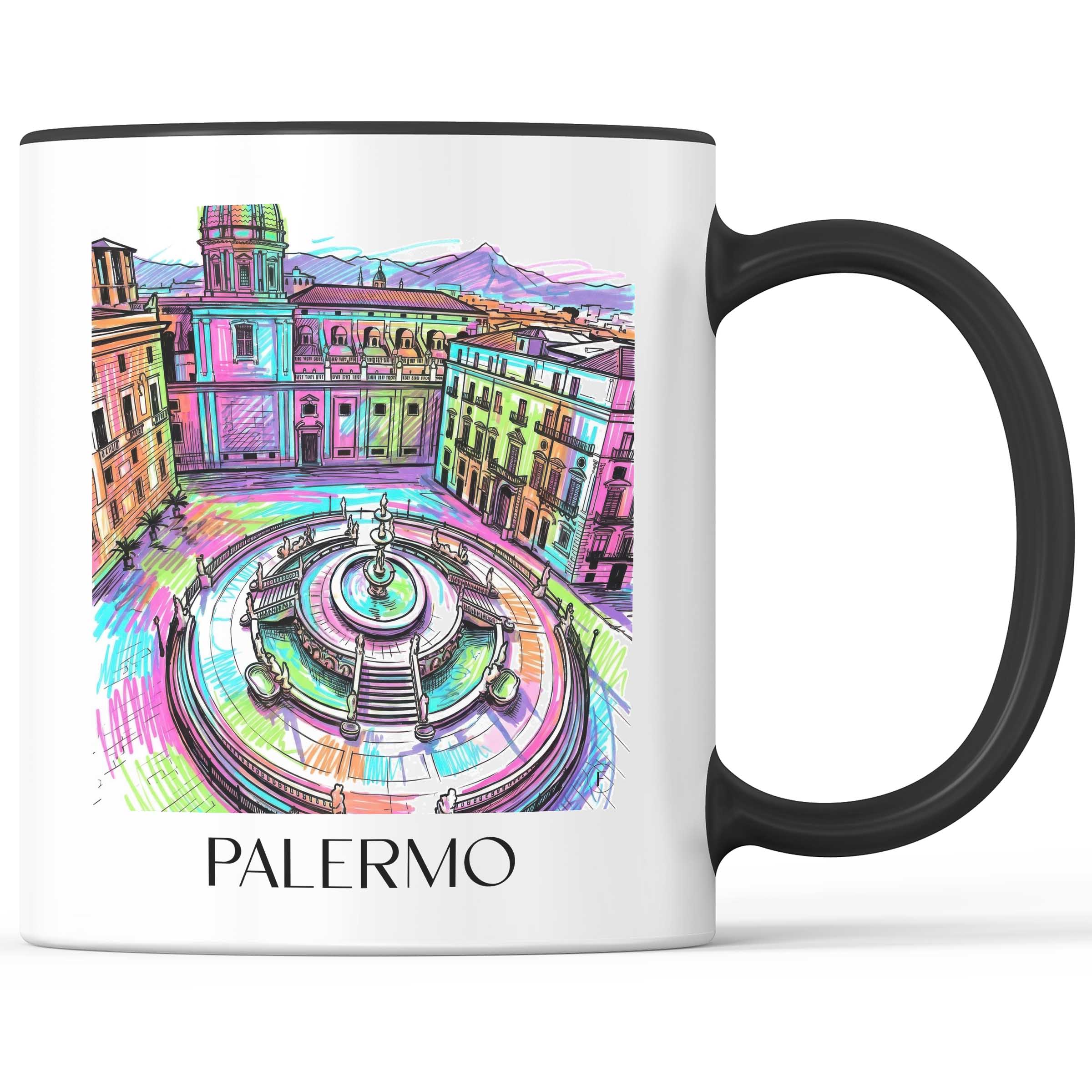 Palermo - Italien Becher - Kaffeetasse im Tag Graffiti Stil