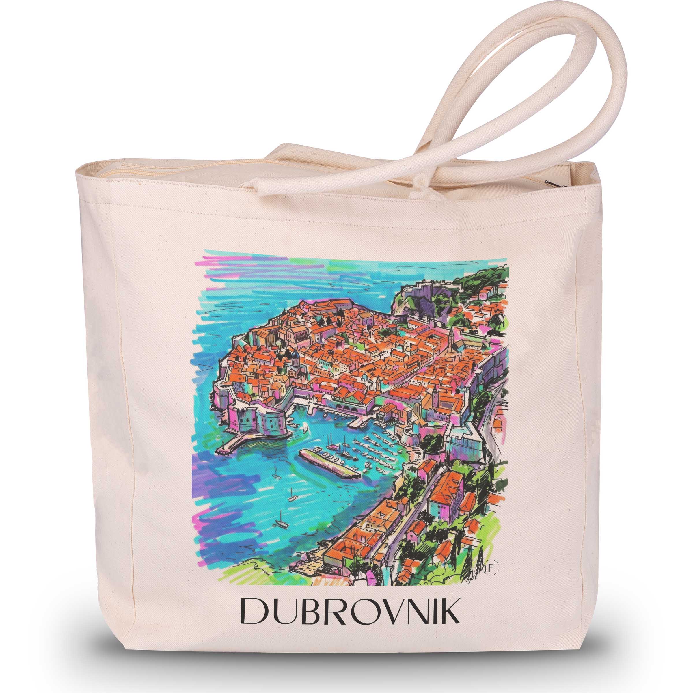 Dubrovnik - Kroatien Tote Bag - Einkaufstasche im Tag Graffiti Stil