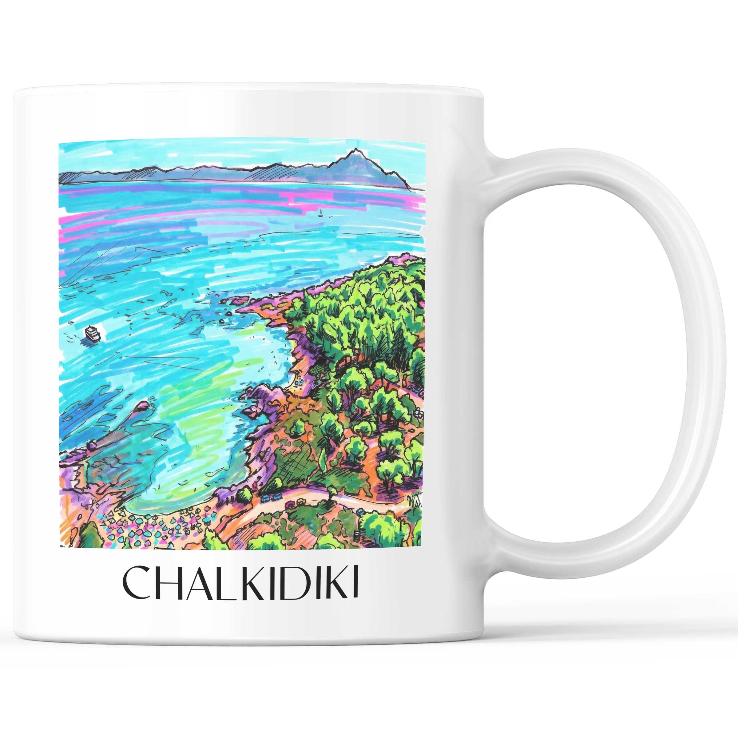 Chalkidiki - Griechenland Becher - Kaffeetasse im Tag Graffiti Stil