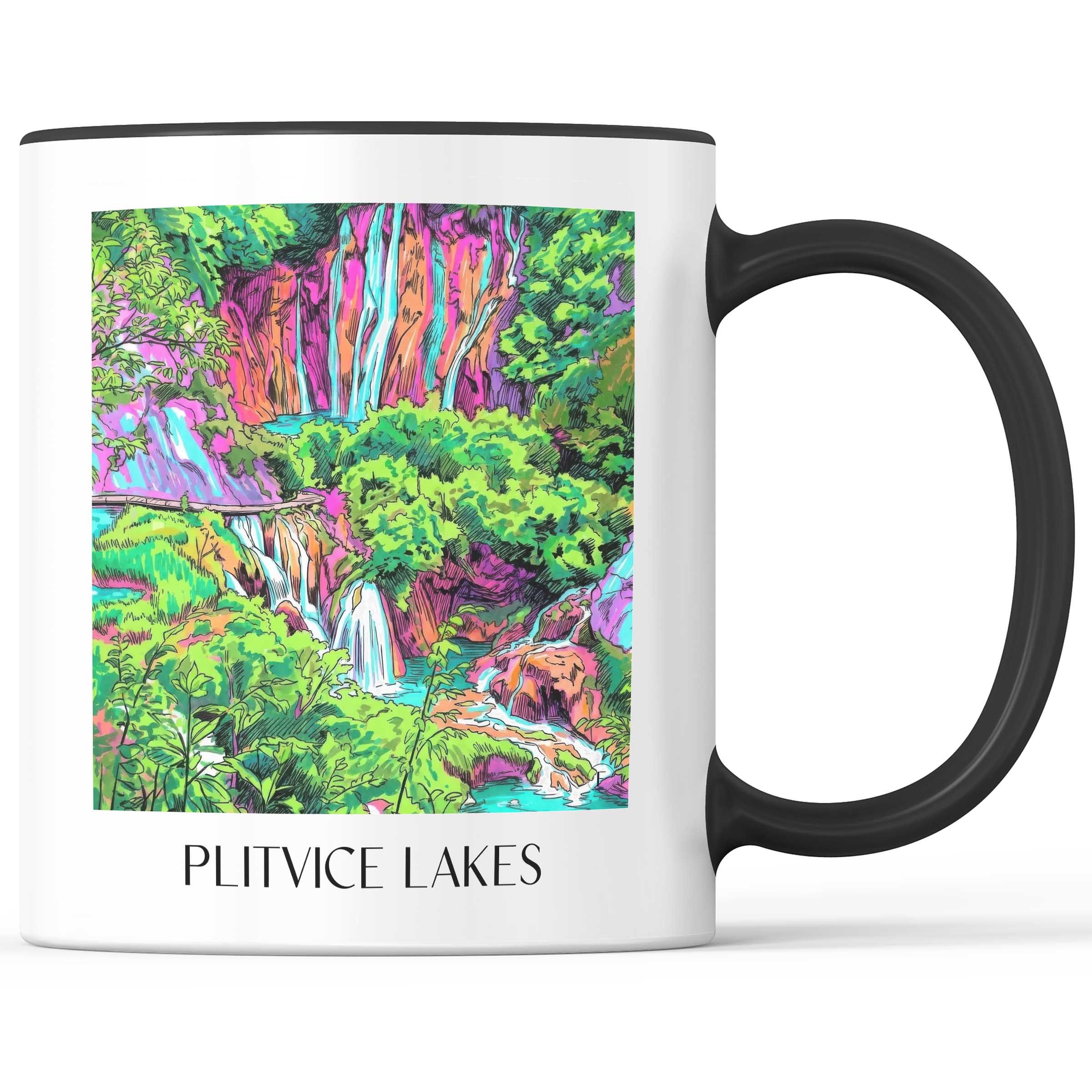 Plitvicer Seen - Kroatien Becher - Kaffeetasse im Tag Graffiti Stil
