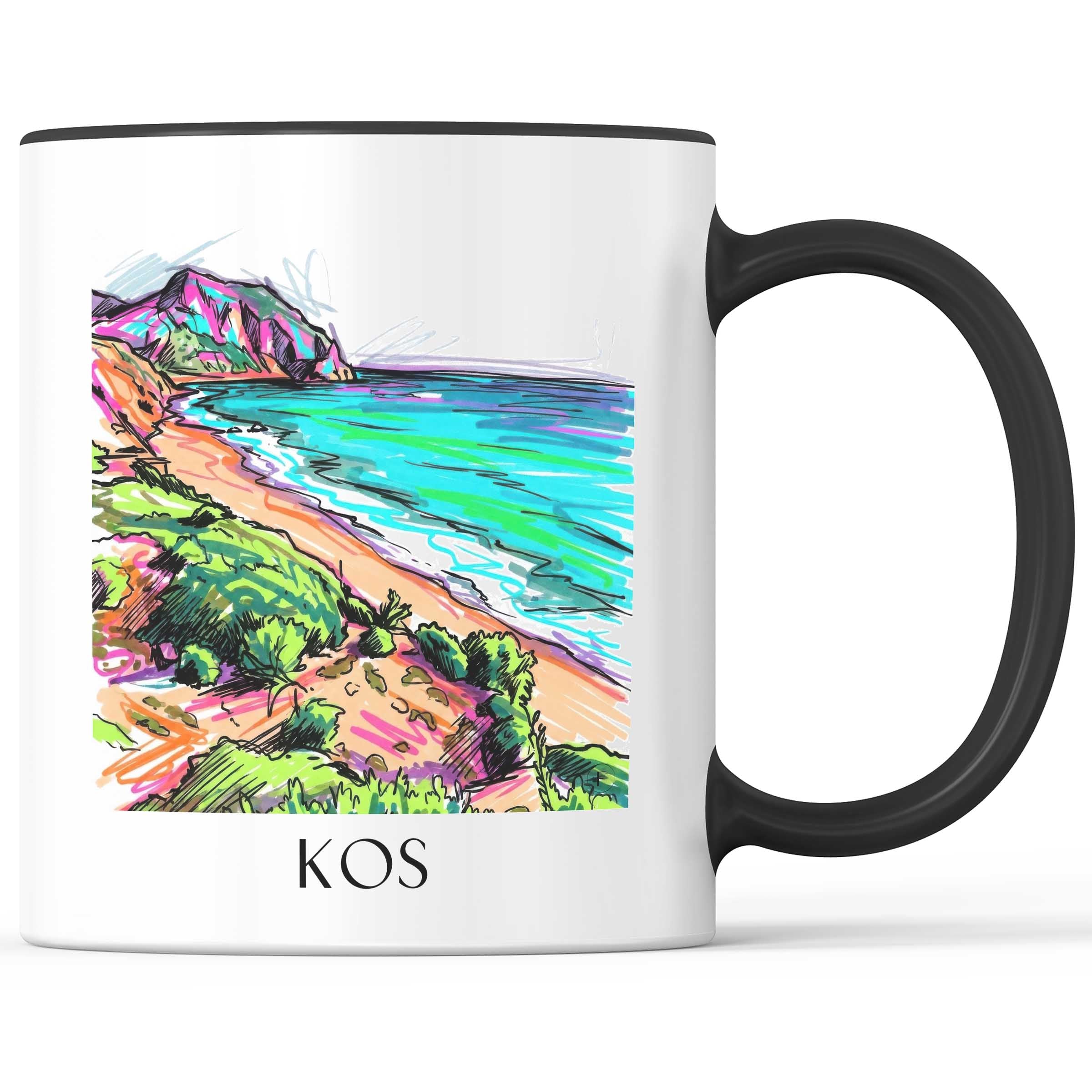 Kos - Griechenland Becher - Kaffeetasse im Tag Graffiti Stil