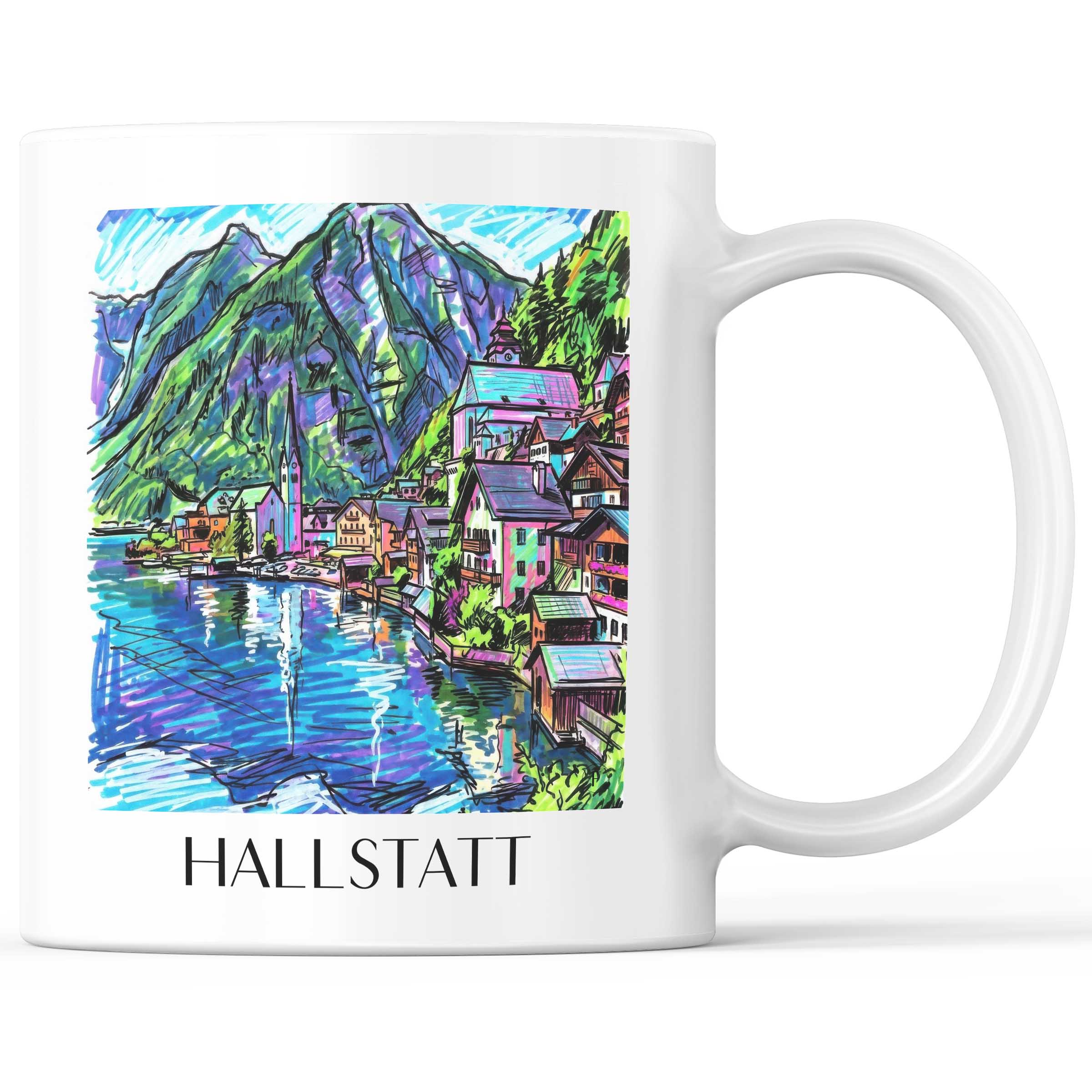 Hallstatt - Österreich Becher - Kaffeetasse im Tag Graffiti Stil