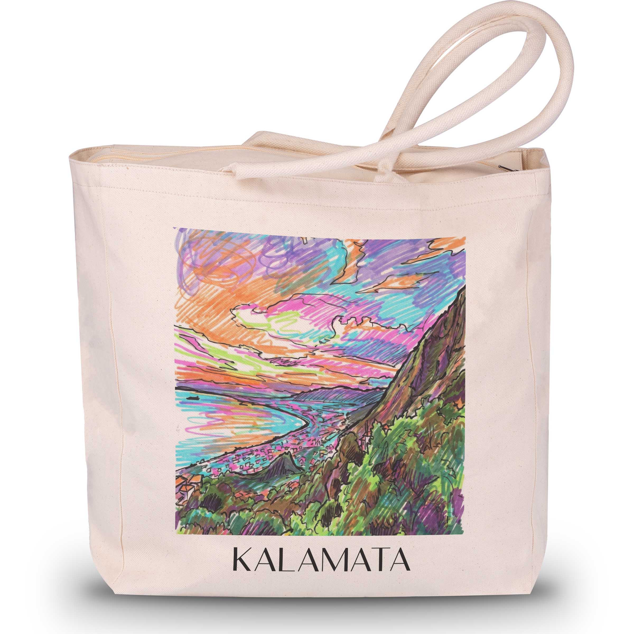 Kalamata - Griechenland Tote Bag - Einkaufstasche im Tag Graffiti Stil