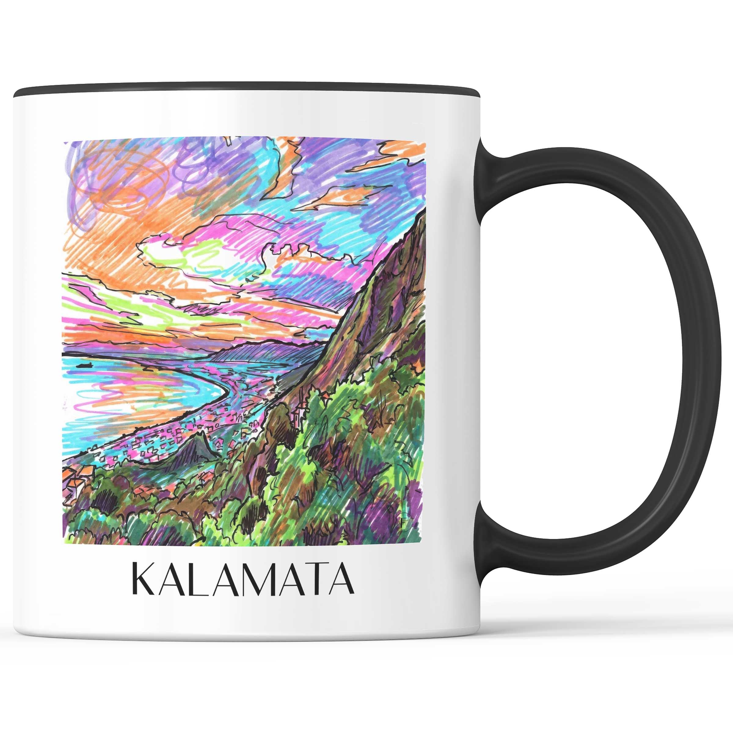 Kalamata - Griechenland Becher - Kaffeetasse im Tag Graffiti Stil