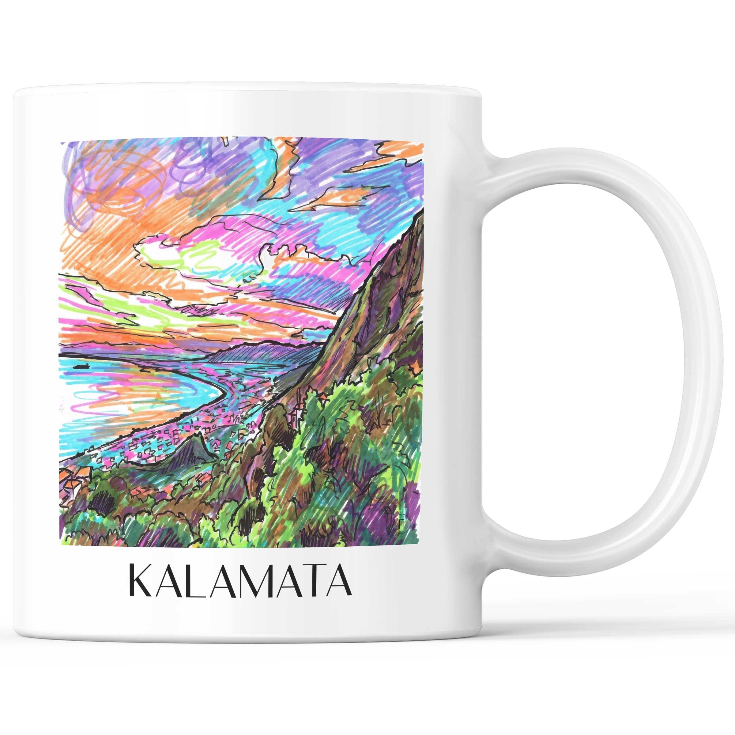 Kalamata - Griechenland Becher - Kaffeetasse im Tag Graffiti Stil