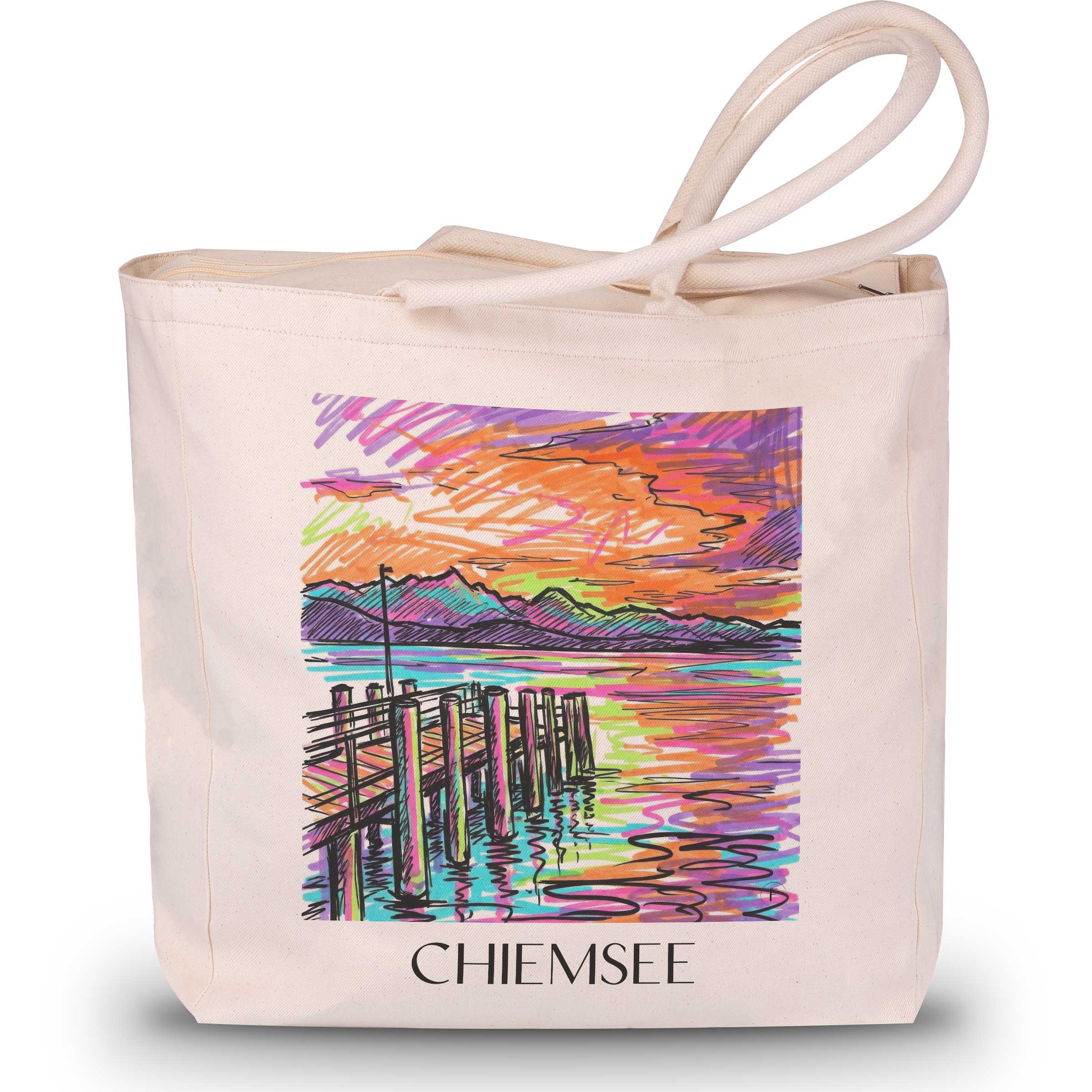 Chiemsee - Deutschland Tote Bag - Einkaufstasche im Tag Graffiti Stil